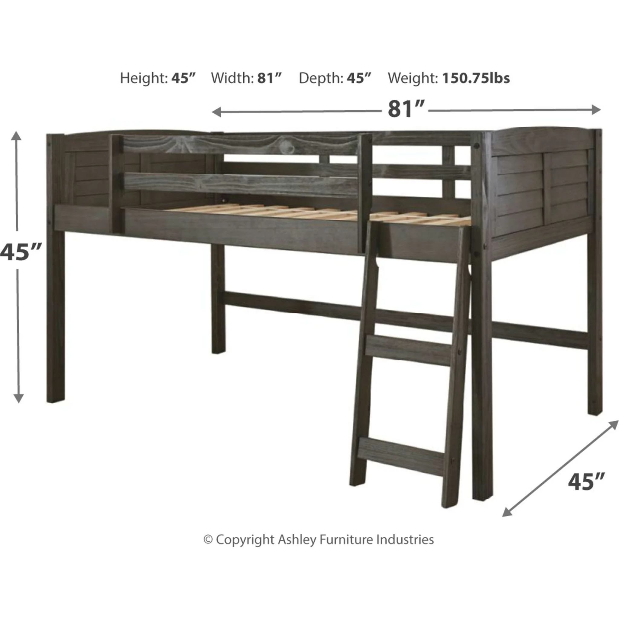 Kingston Bay Twin Bed Frame - Gray - Image 4