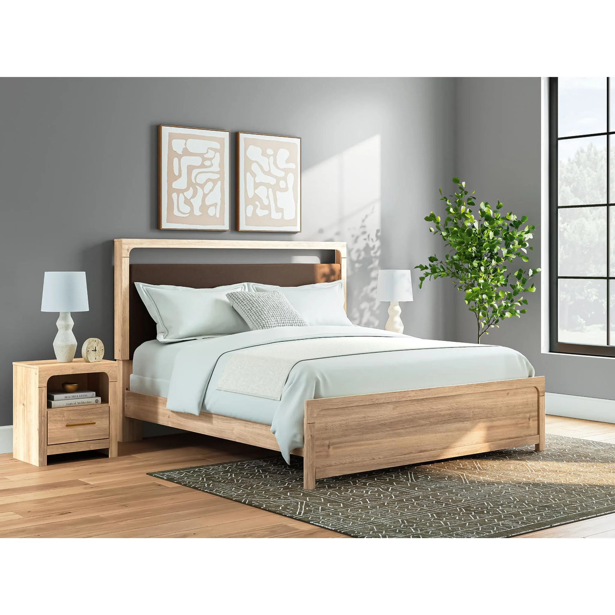 Kinlanni 6 Piece King Panel Bedroom - Tan - Image 16