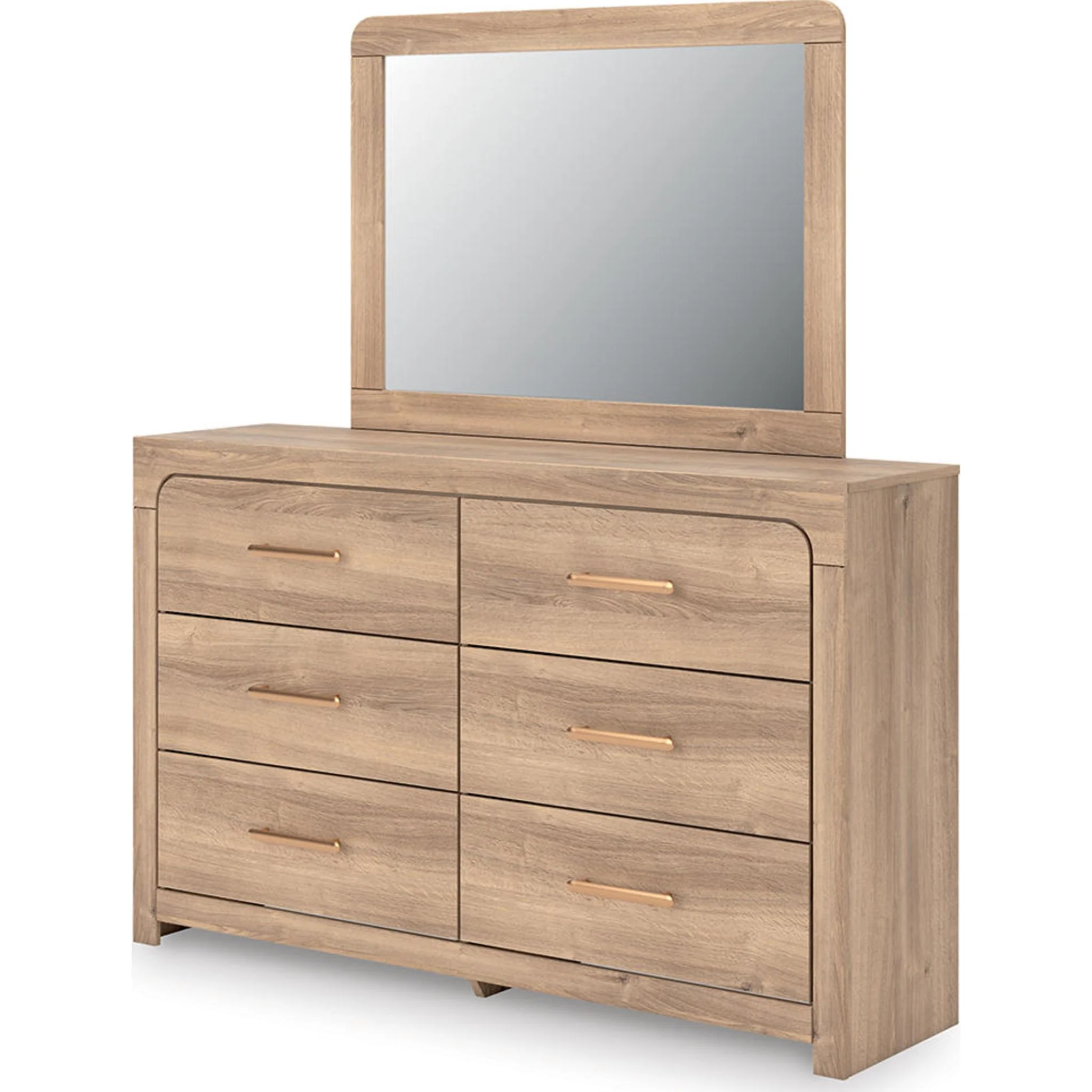 Kinlanni Dresser and Mirror - Tan
