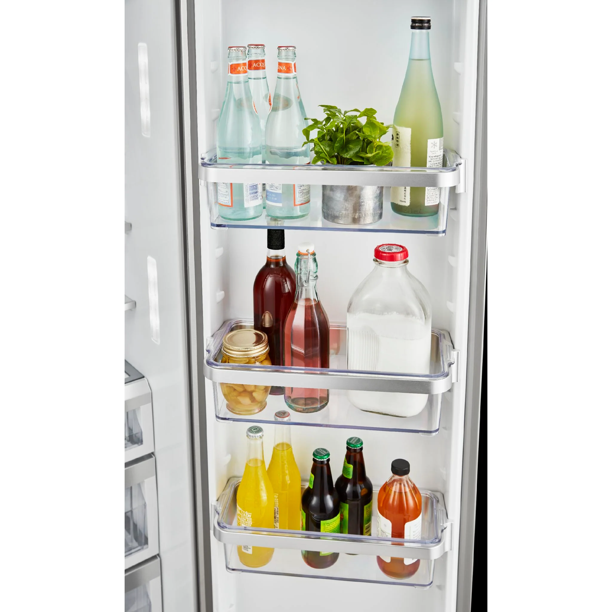 KitchenAid 19.9 cu.. ft. Counter-Depth Side-by-Side Refrigerator with Exterior Ice and Water - Black Stainless (KRSC700HBS) - Image 11