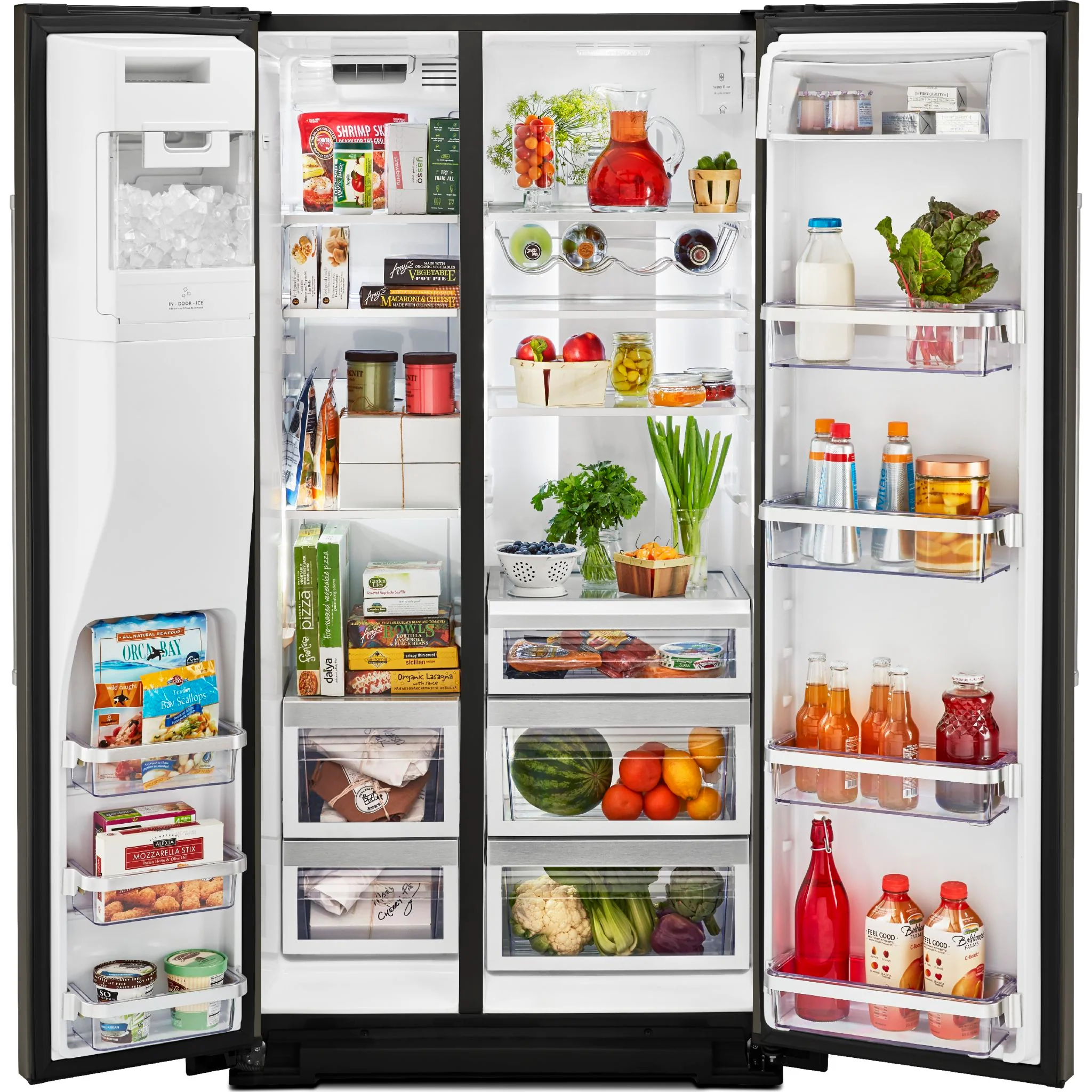 KitchenAid 19.9 cu.. ft. Counter-Depth Side-by-Side Refrigerator with Exterior Ice and Water - Black Stainless (KRSC700HBS) - Image 13
