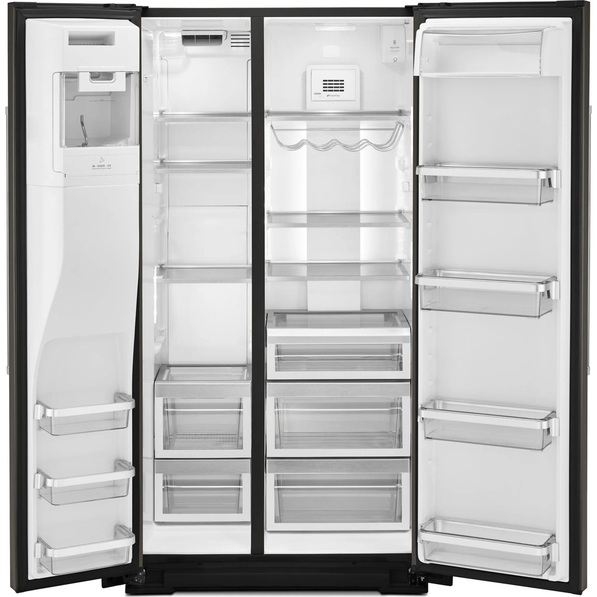 KitchenAid 19.9 cu.. ft. Counter-Depth Side-by-Side Refrigerator with Exterior Ice and Water - Black Stainless (KRSC700HBS) - Image 23