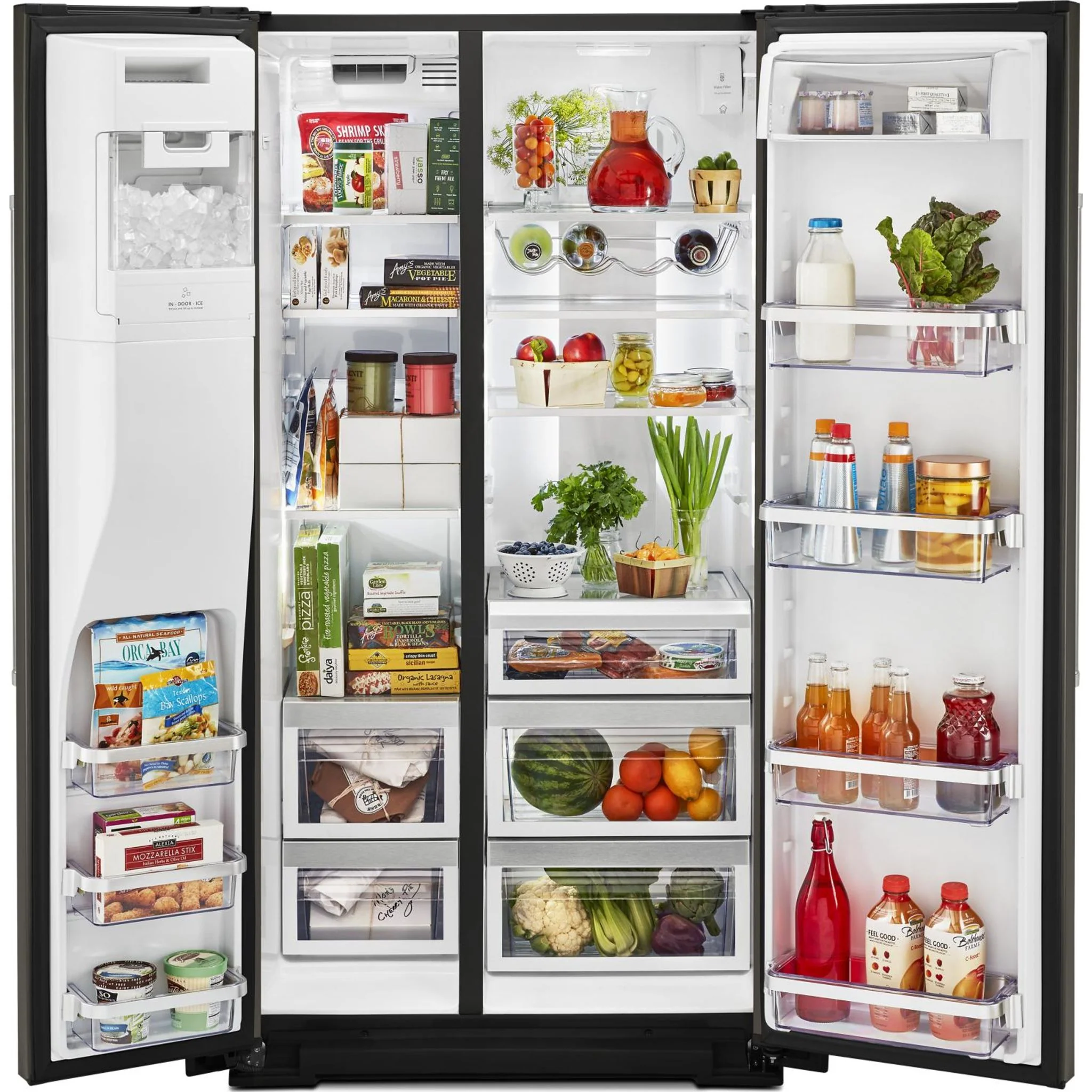 KitchenAid 19.9 cu.. ft. Counter-Depth Side-by-Side Refrigerator with Exterior Ice and Water - Black Stainless (KRSC700HBS) - Image 24