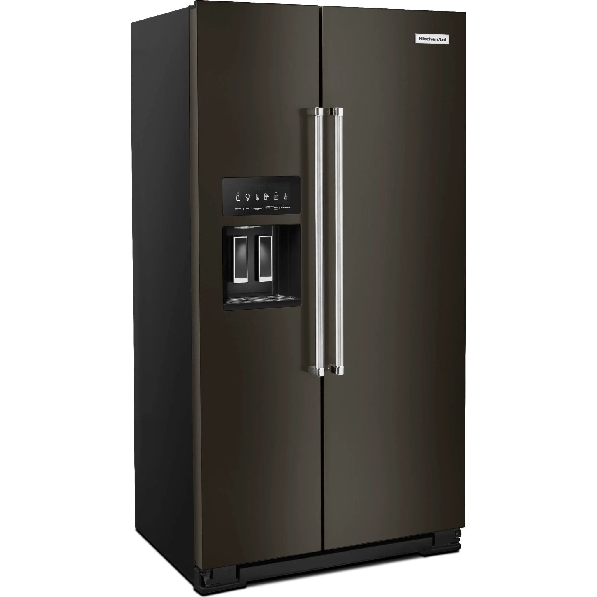 KitchenAid 19.9 cu.. ft. Counter-Depth Side-by-Side Refrigerator with Exterior Ice and Water - Black Stainless (KRSC700HBS) - Image 3