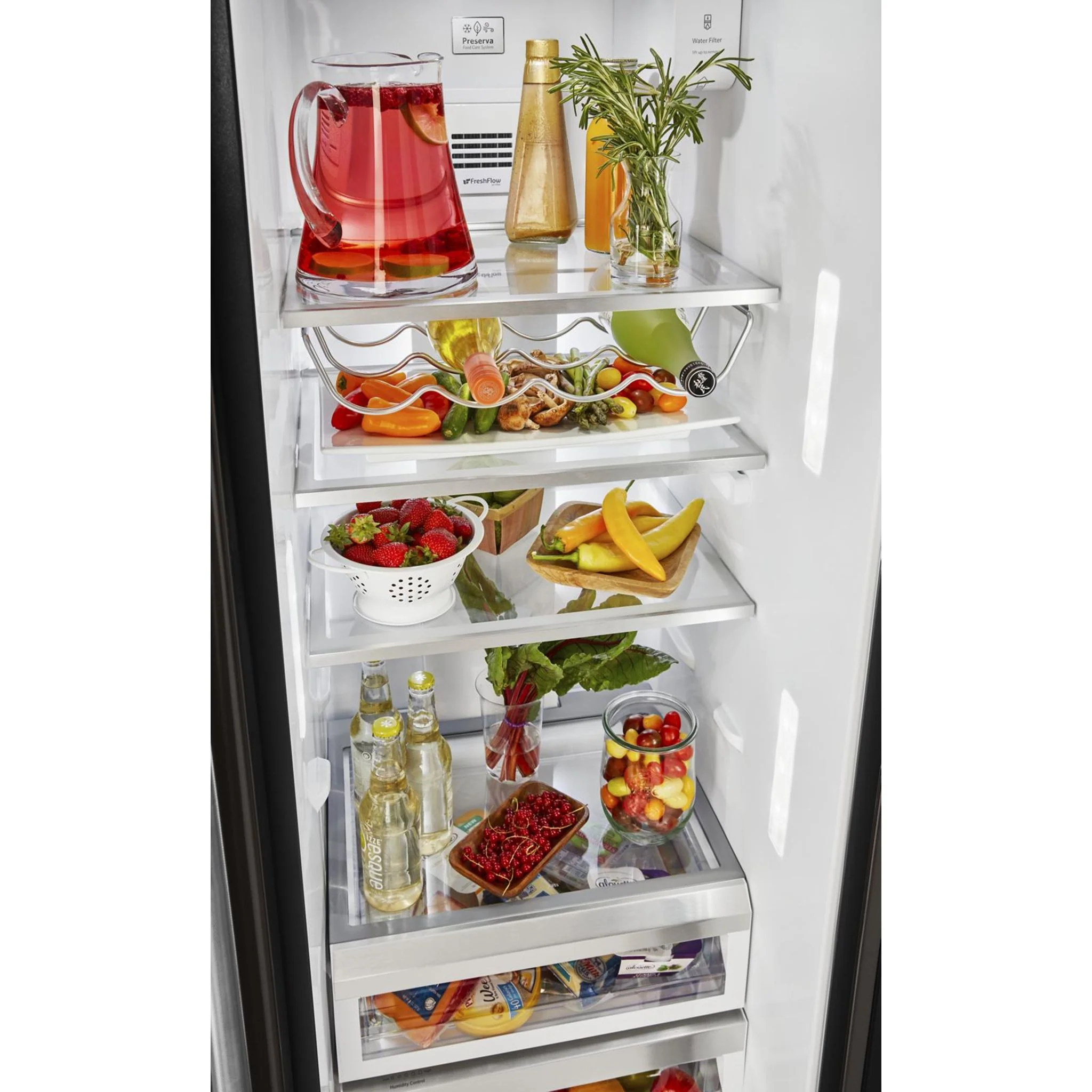 KitchenAid 19.9 cu.. ft. Counter-Depth Side-by-Side Refrigerator with Exterior Ice and Water - Black Stainless (KRSC700HBS) - Image 30