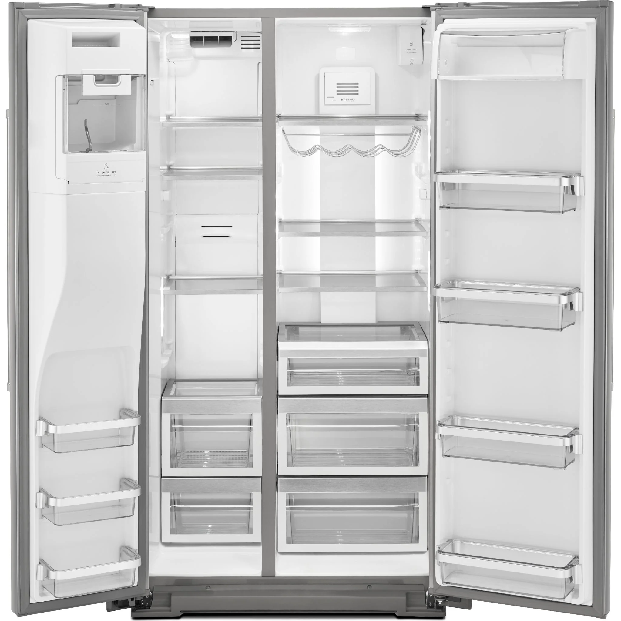 KitchenAid 19.9 cu.. ft. Counter-Depth Side-by-Side Refrigerator with Exterior Ice and Water and PrintShield finish - Stainless Steel (KRSC700HPS) - Image 10