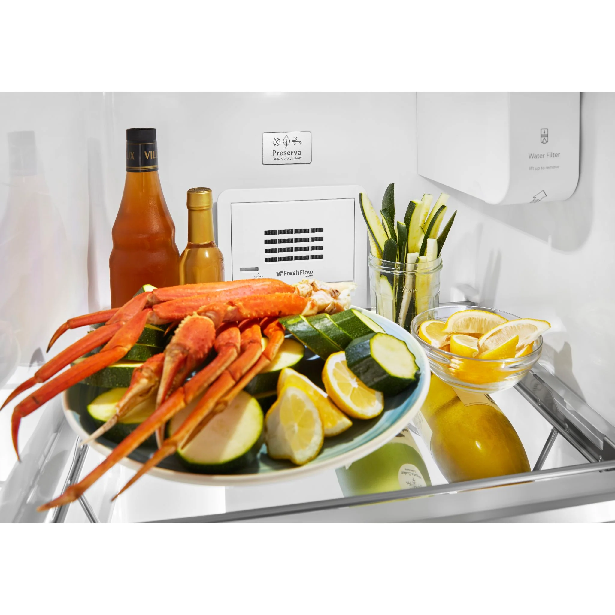 KitchenAid 19.9 cu.. ft. Counter-Depth Side-by-Side Refrigerator with Exterior Ice and Water and PrintShield finish - Stainless Steel (KRSC700HPS) - Image 15