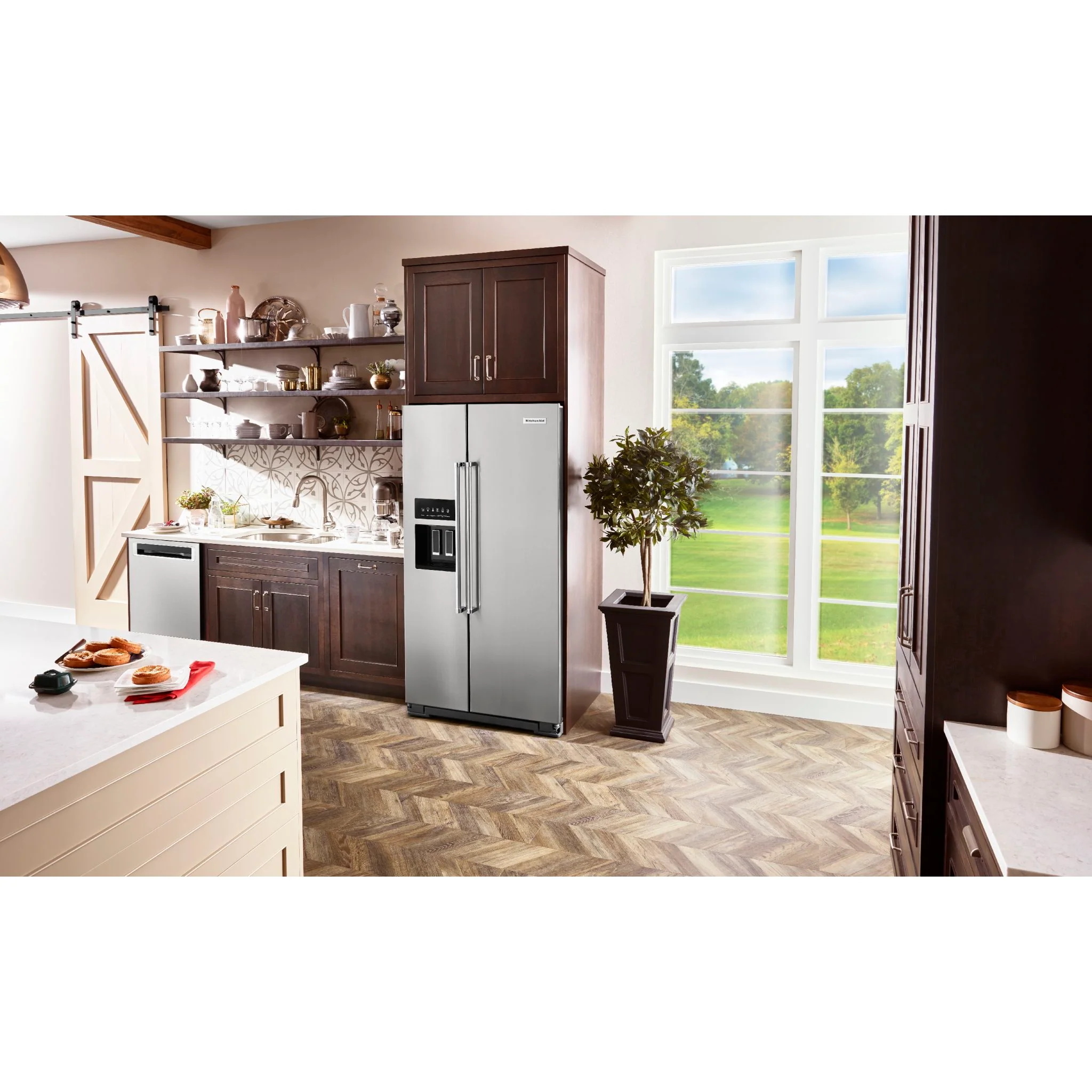 KitchenAid 19.9 cu.. ft. Counter-Depth Side-by-Side Refrigerator with Exterior Ice and Water and PrintShield finish - Stainless Steel (KRSC700HPS) - Image 19