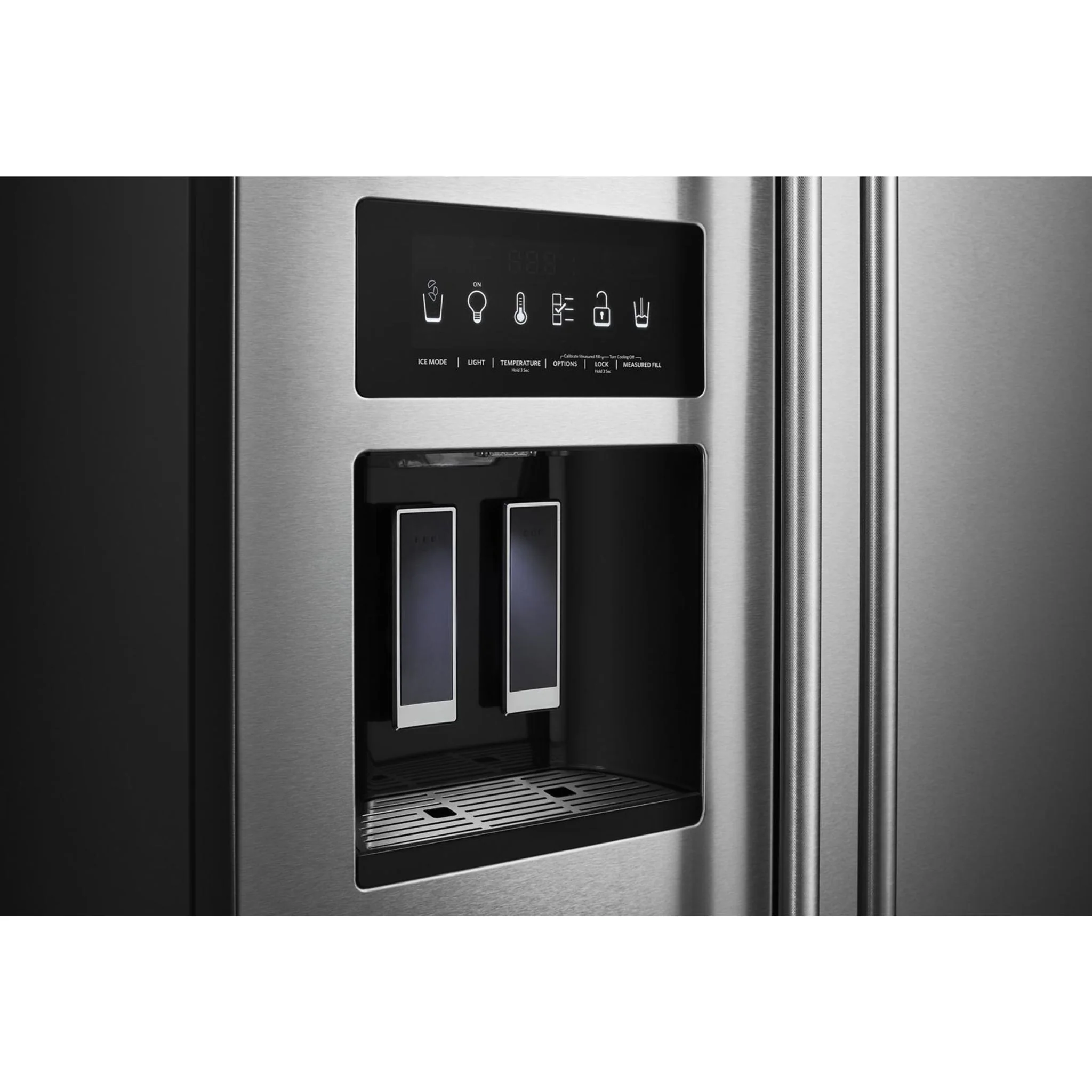 KitchenAid 19.9 cu.. ft. Counter-Depth Side-by-Side Refrigerator with Exterior Ice and Water and PrintShield finish - Stainless Steel (KRSC700HPS) - Image 27