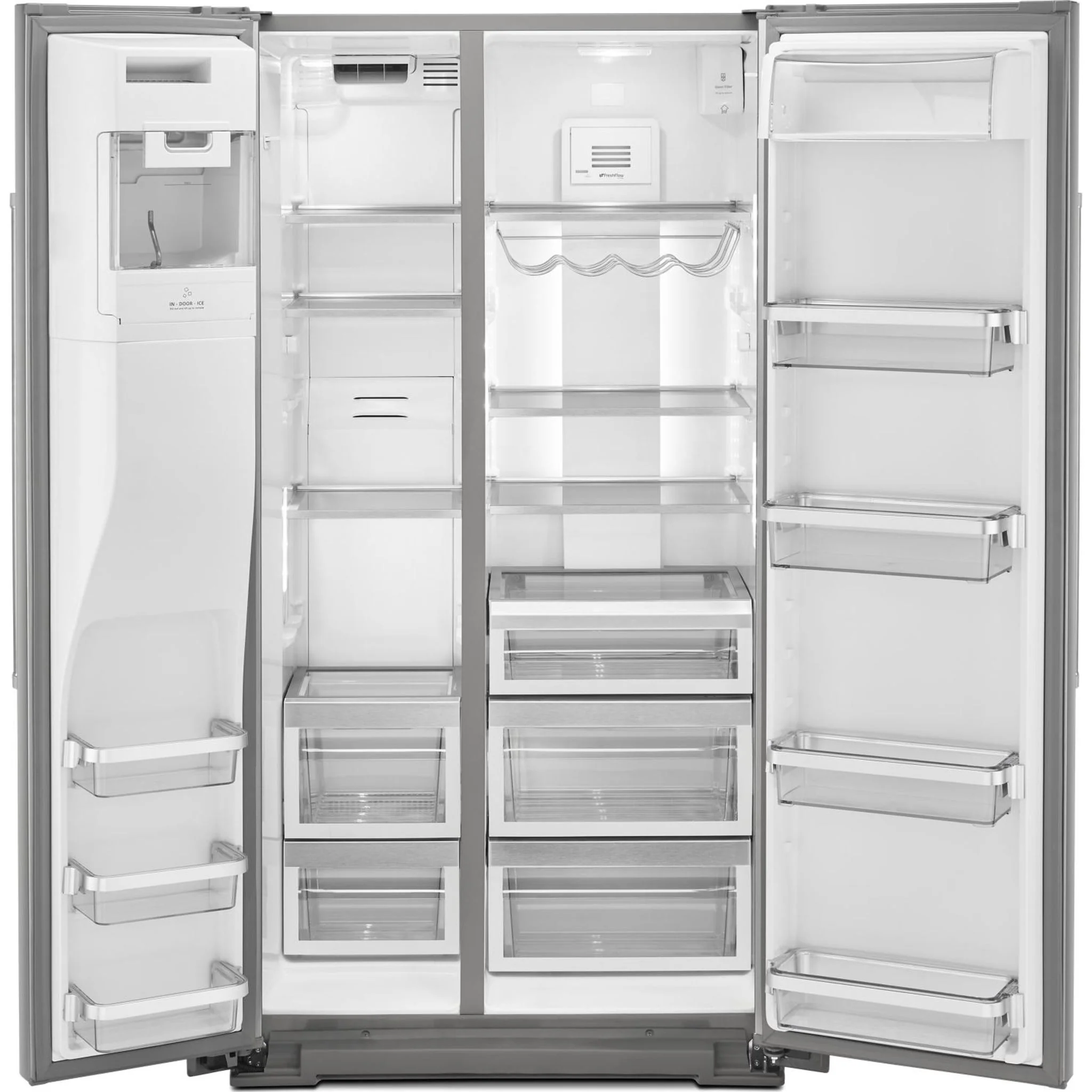 KitchenAid 19.9 cu.. ft. Counter-Depth Side-by-Side Refrigerator with Exterior Ice and Water and PrintShield finish - Stainless Steel (KRSC700HPS) - Image 28