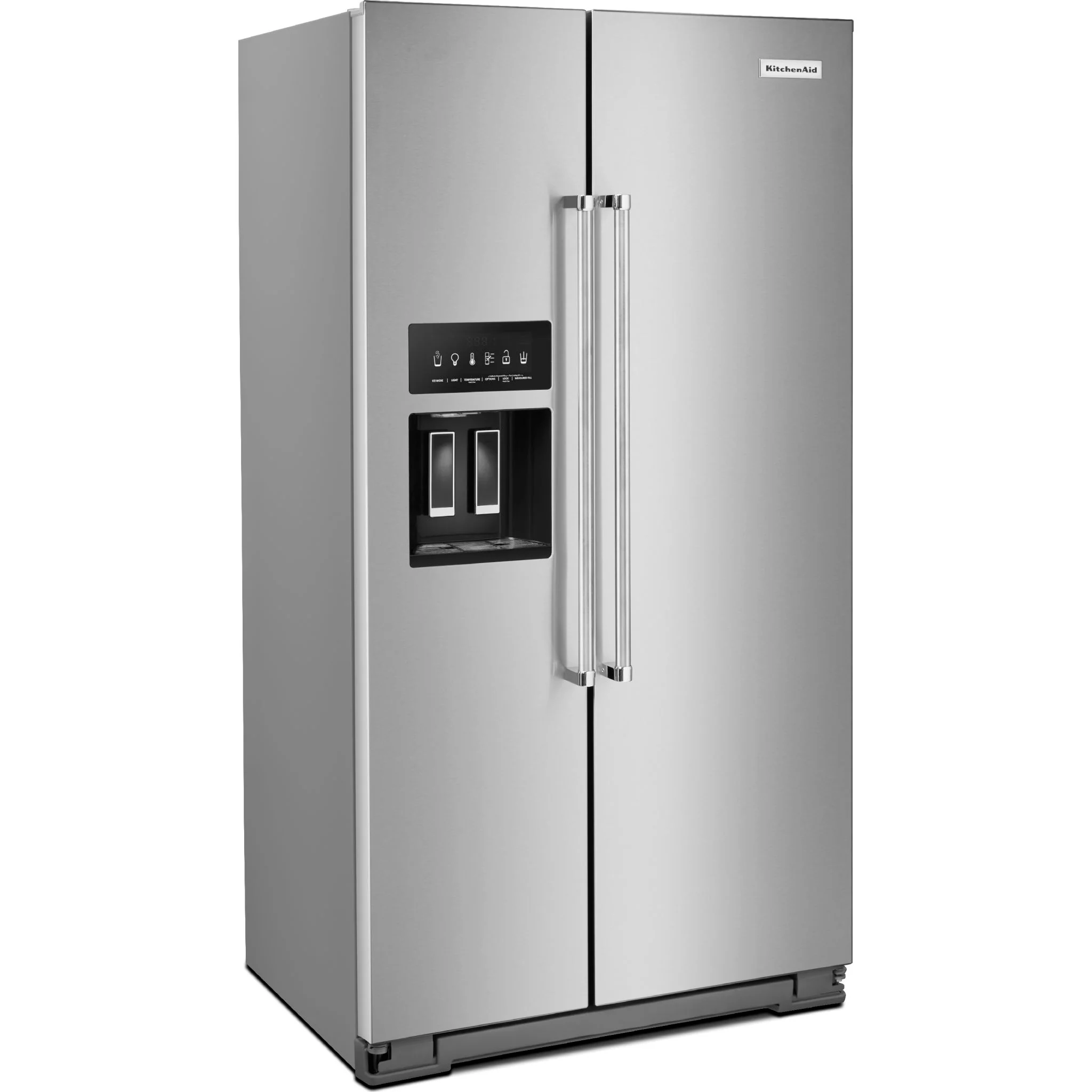 KitchenAid 19.9 cu.. ft. Counter-Depth Side-by-Side Refrigerator with Exterior Ice and Water and PrintShield finish - Stainless Steel (KRSC700HPS) - Image 3