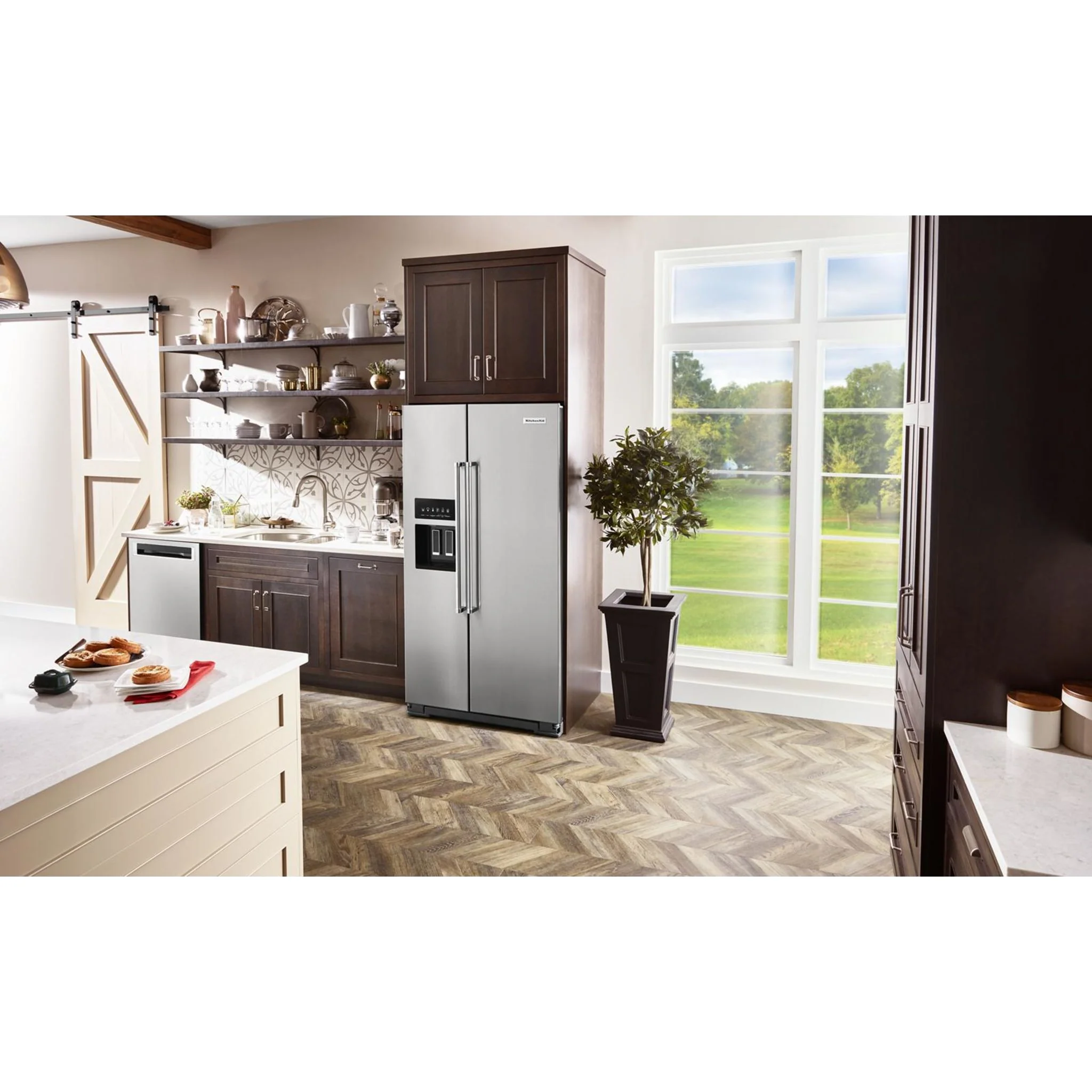 KitchenAid 19.9 cu.. ft. Counter-Depth Side-by-Side Refrigerator with Exterior Ice and Water and PrintShield finish - Stainless Steel (KRSC700HPS) - Image 30