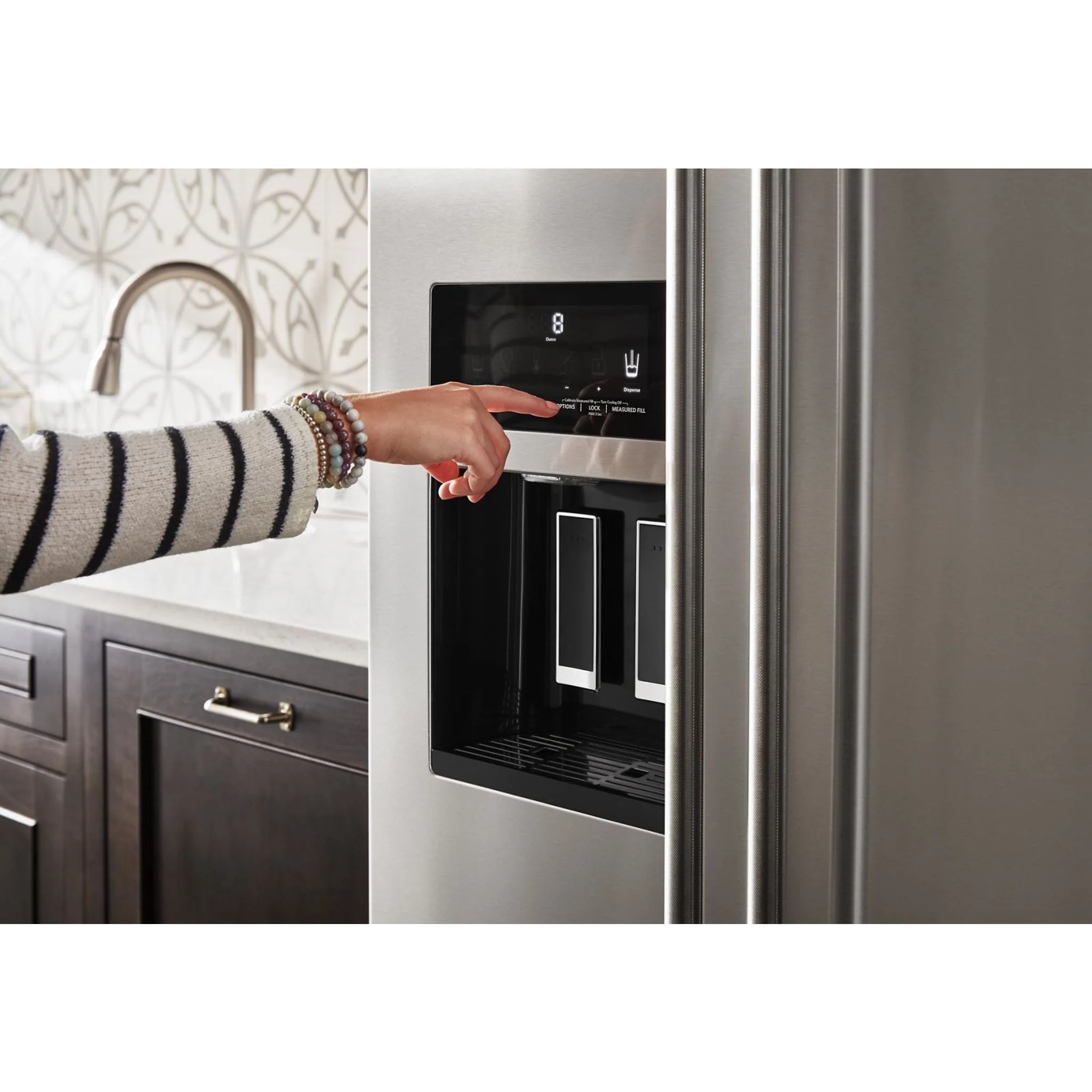 KitchenAid 19.9 cu.. ft. Counter-Depth Side-by-Side Refrigerator with Exterior Ice and Water and PrintShield finish - Stainless Steel (KRSC700HPS) - Image 35