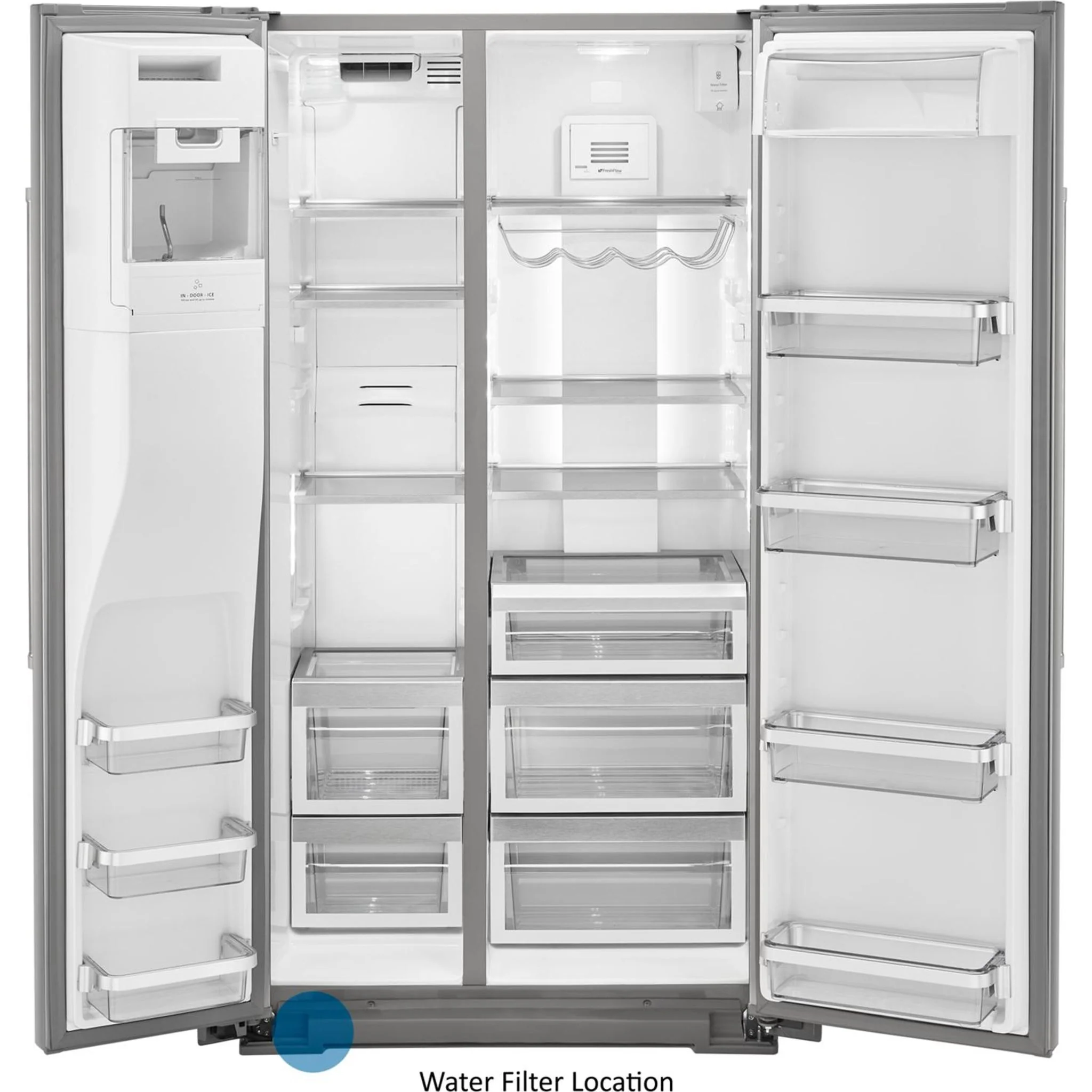 KitchenAid 19.9 cu.. ft. Counter-Depth Side-by-Side Refrigerator with Exterior Ice and Water and PrintShield finish - Stainless Steel (KRSC700HPS) - Image 38