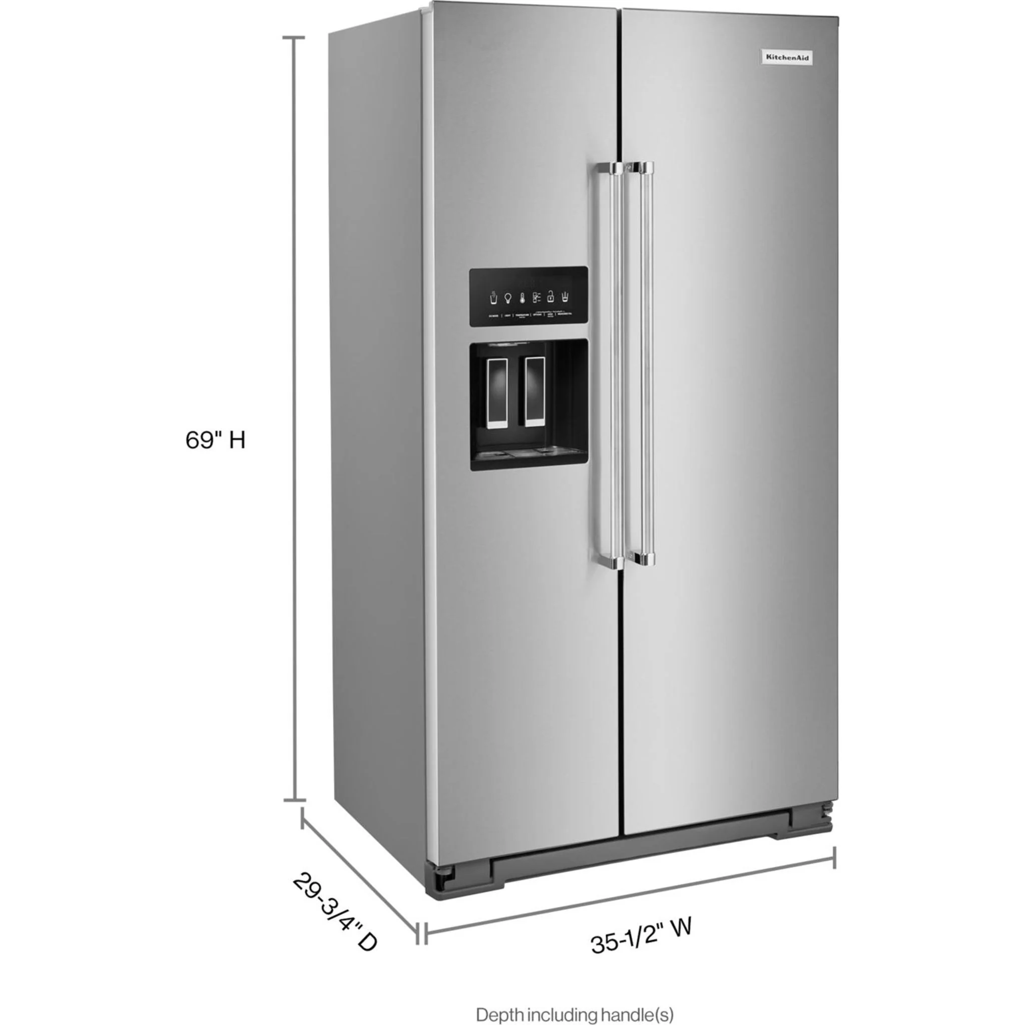 KitchenAid 19.9 cu.. ft. Counter-Depth Side-by-Side Refrigerator with Exterior Ice and Water and PrintShield finish - Stainless Steel (KRSC700HPS) - Image 45