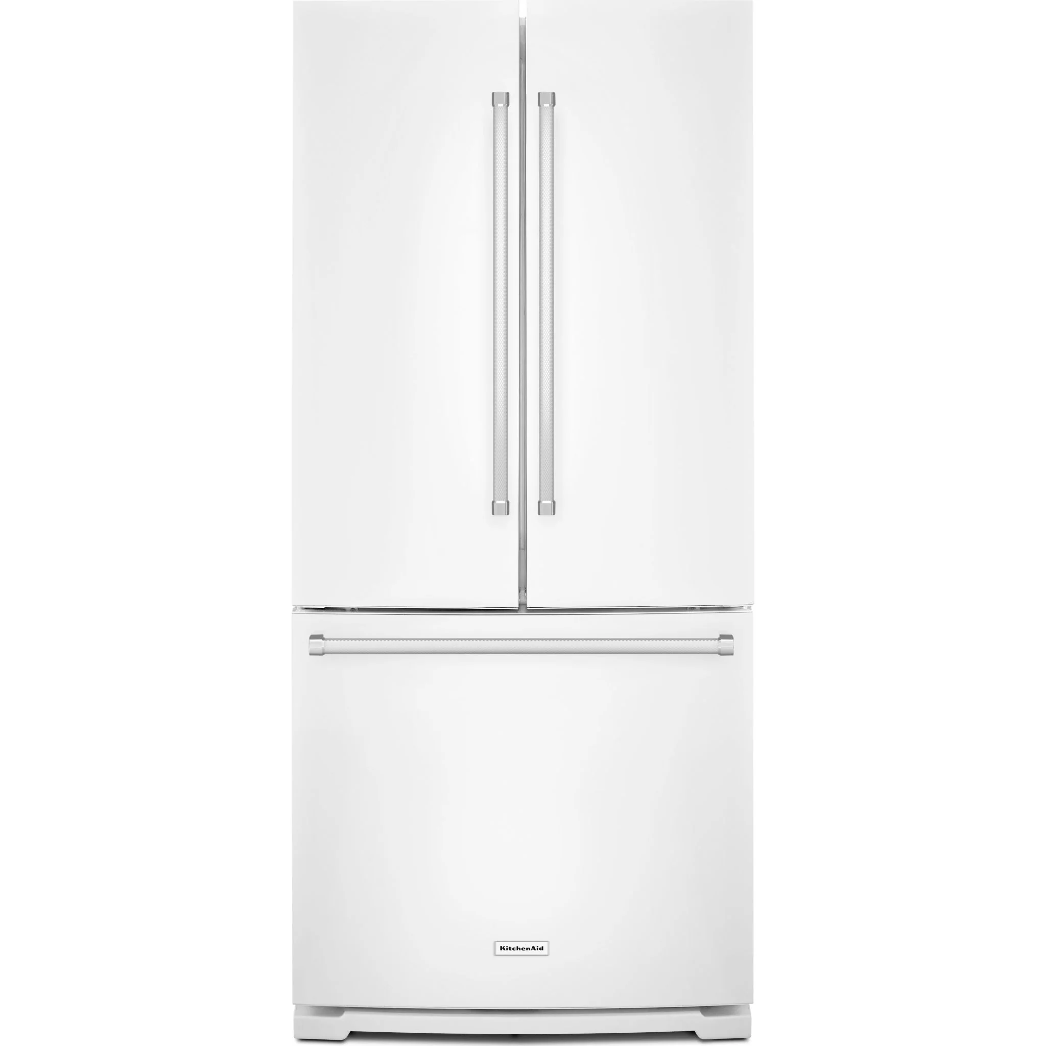 KitchenAid 20 cu.ft. 30" Width Standard Depth French Door Refrigerator with Interior Dispense - White (KRFF300EWH)