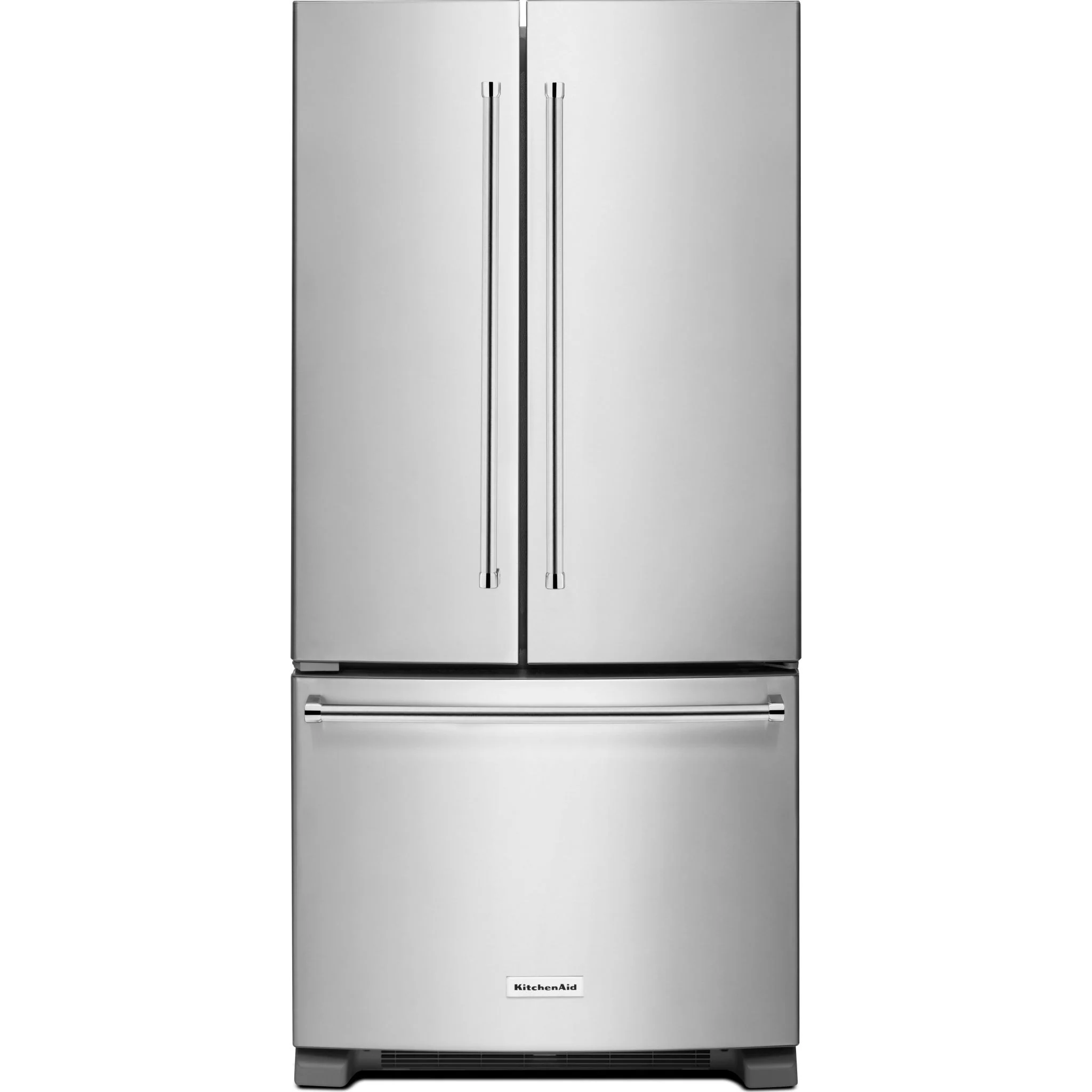 KitchenAid 22 cu. Ft. 33-Inch Width Standard Depth French Door Refrigerator with Interior Dispense -Stainless Steel (KRFF302ESS)