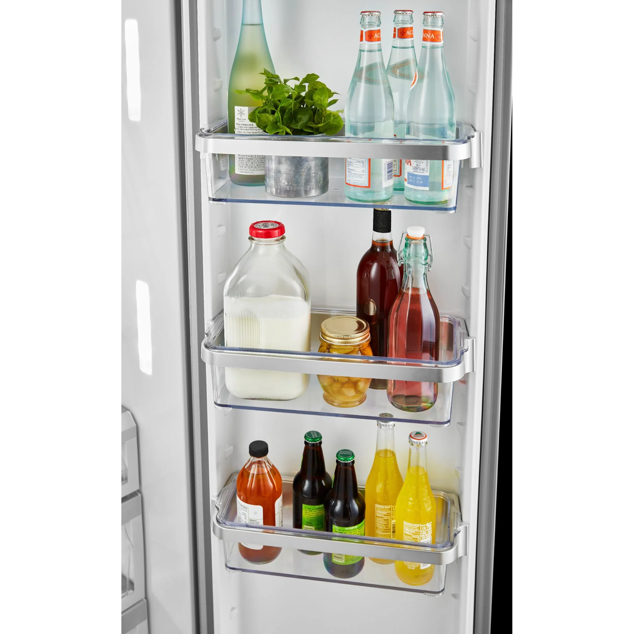KitchenAid 22.6 cu.. ft. Counter-Depth Side-by-Side Refrigerator with Exterior Ice and Water - Black Stainless (KRSC703HBS) - Image 12