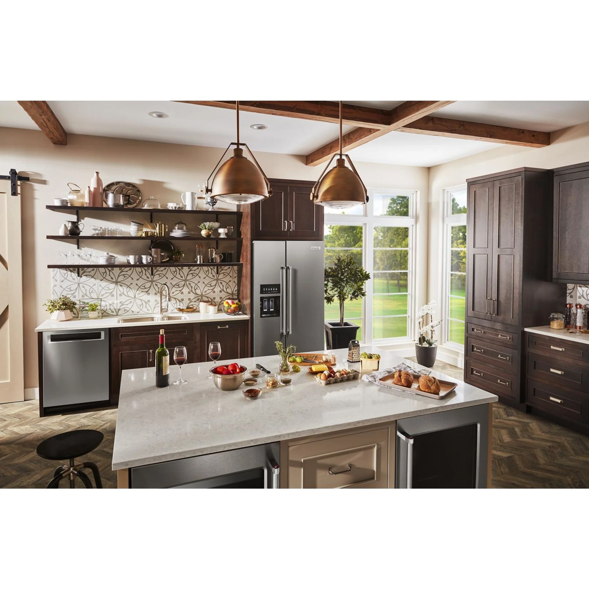KitchenAid 22.6 cu.. ft. Counter-Depth Side-by-Side Refrigerator with Exterior Ice and Water and PrintShield finish -Stainless Steel (KRSC703HPS) - Image 24