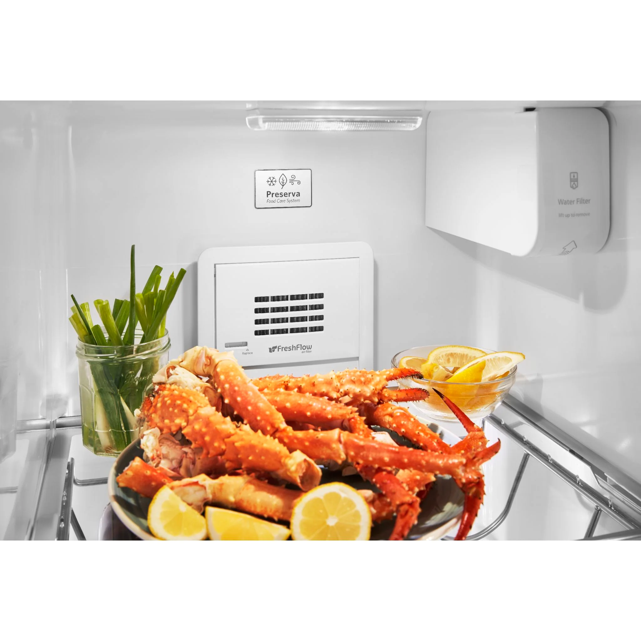 KitchenAid 22.6 cu.. ft. Counter-Depth Side-by-Side Refrigerator with Exterior Ice and Water and PrintShield finish -Stainless Steel (KRSC703HPS) - Image 5