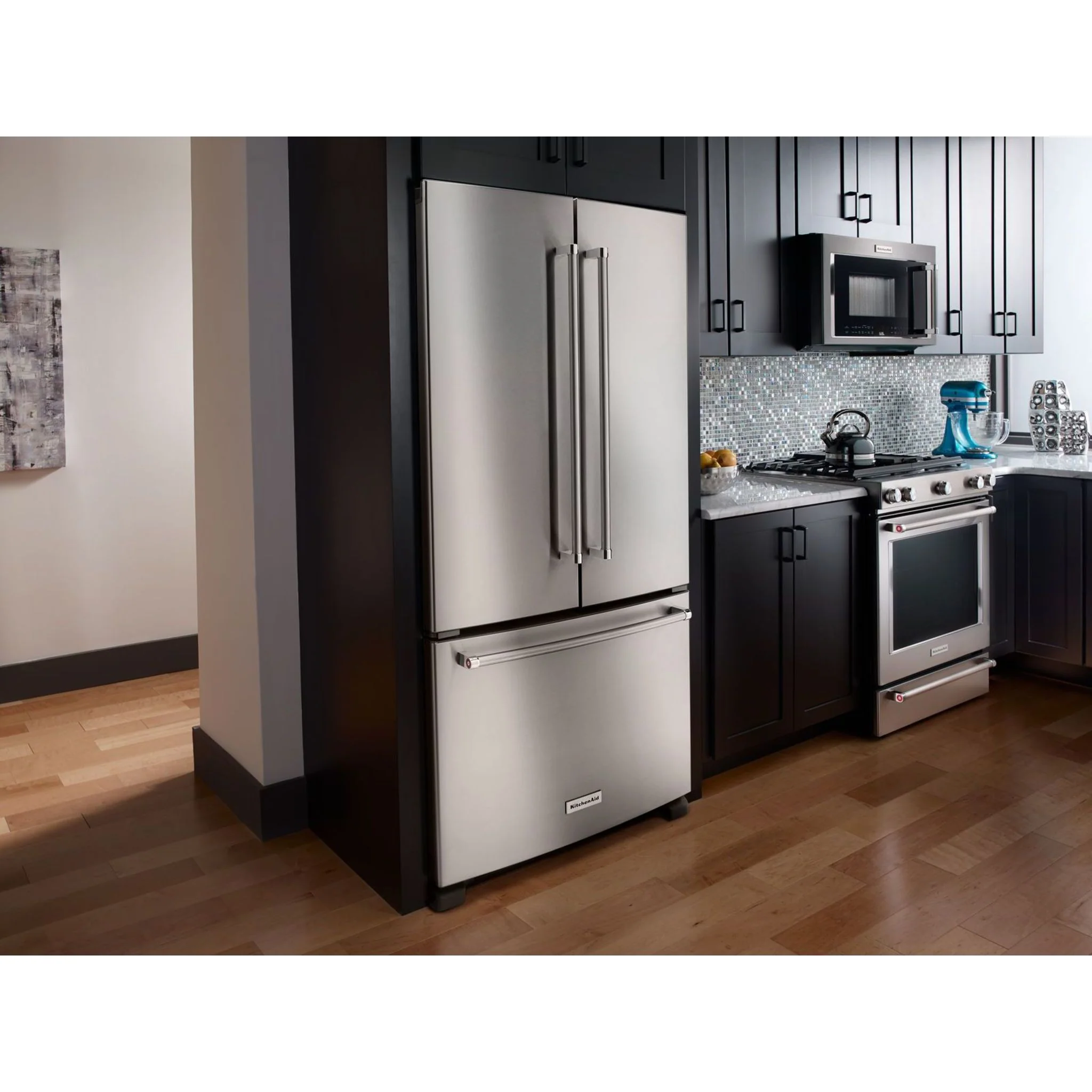 KitchenAid 22 cu.ft. 36-Inch Width Counter Depth French Door Refrigerator with Interior Dispense -Stainless Steel (KRFC302ESS) - Image 17