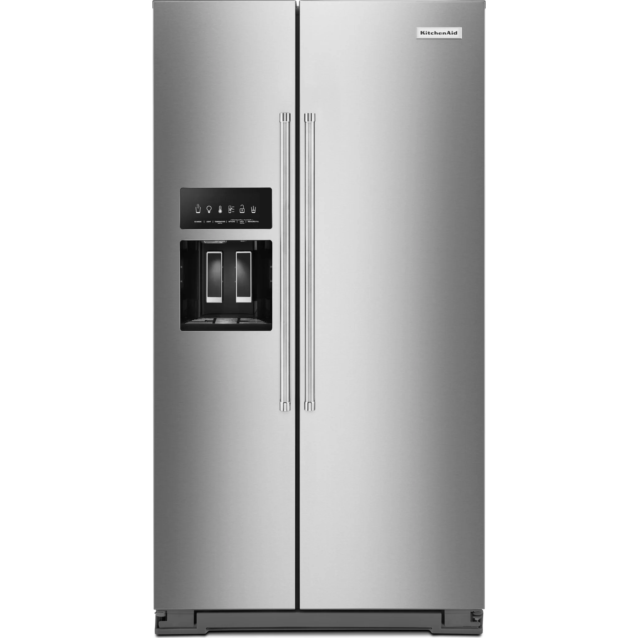 KitchenAid 24.8 cu.. ft. Side-by-Side Refrigerator with Exterior Ice and Water and PrintShield finish - Stainless Steel (KRSF705HPS)