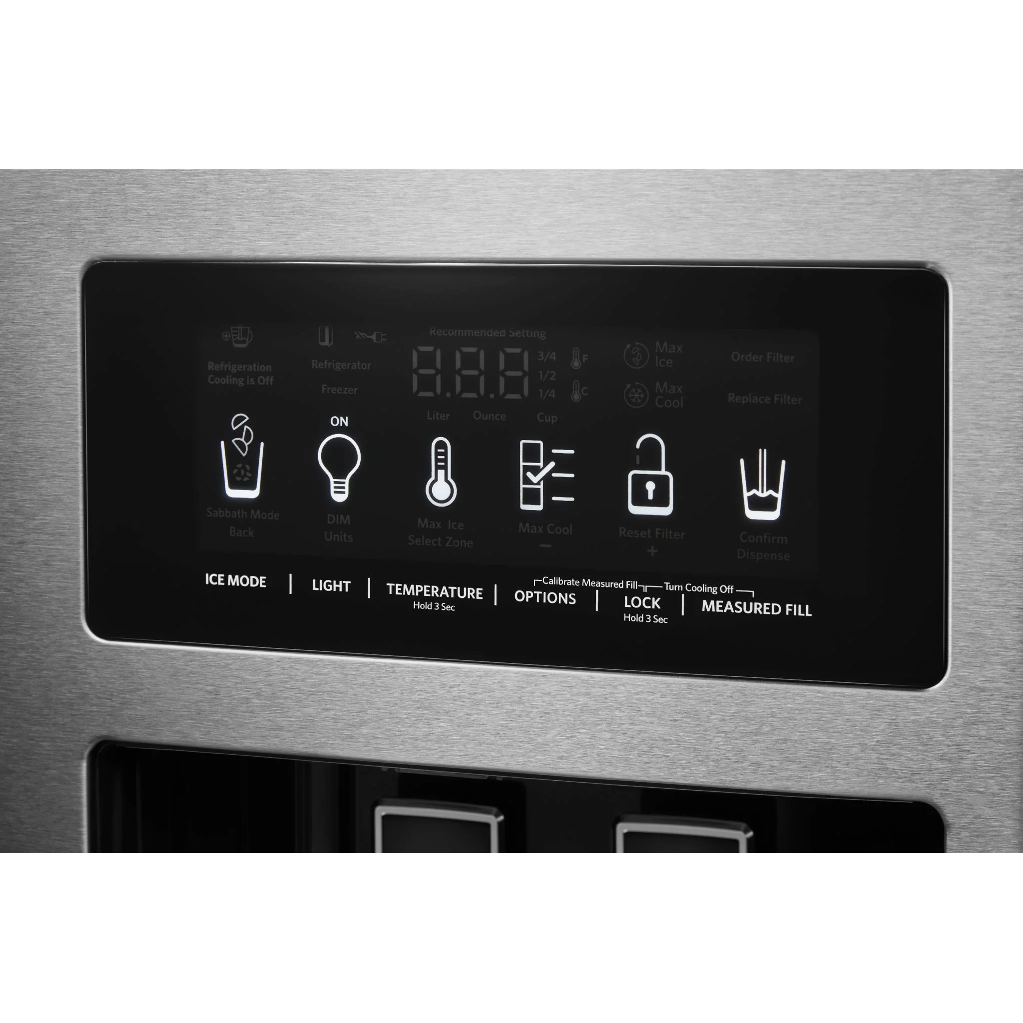 KitchenAid 24.8 cu.. ft. Side-by-Side Refrigerator with Exterior Ice and Water and PrintShield finish - Stainless Steel (KRSF705HPS) - Image 11