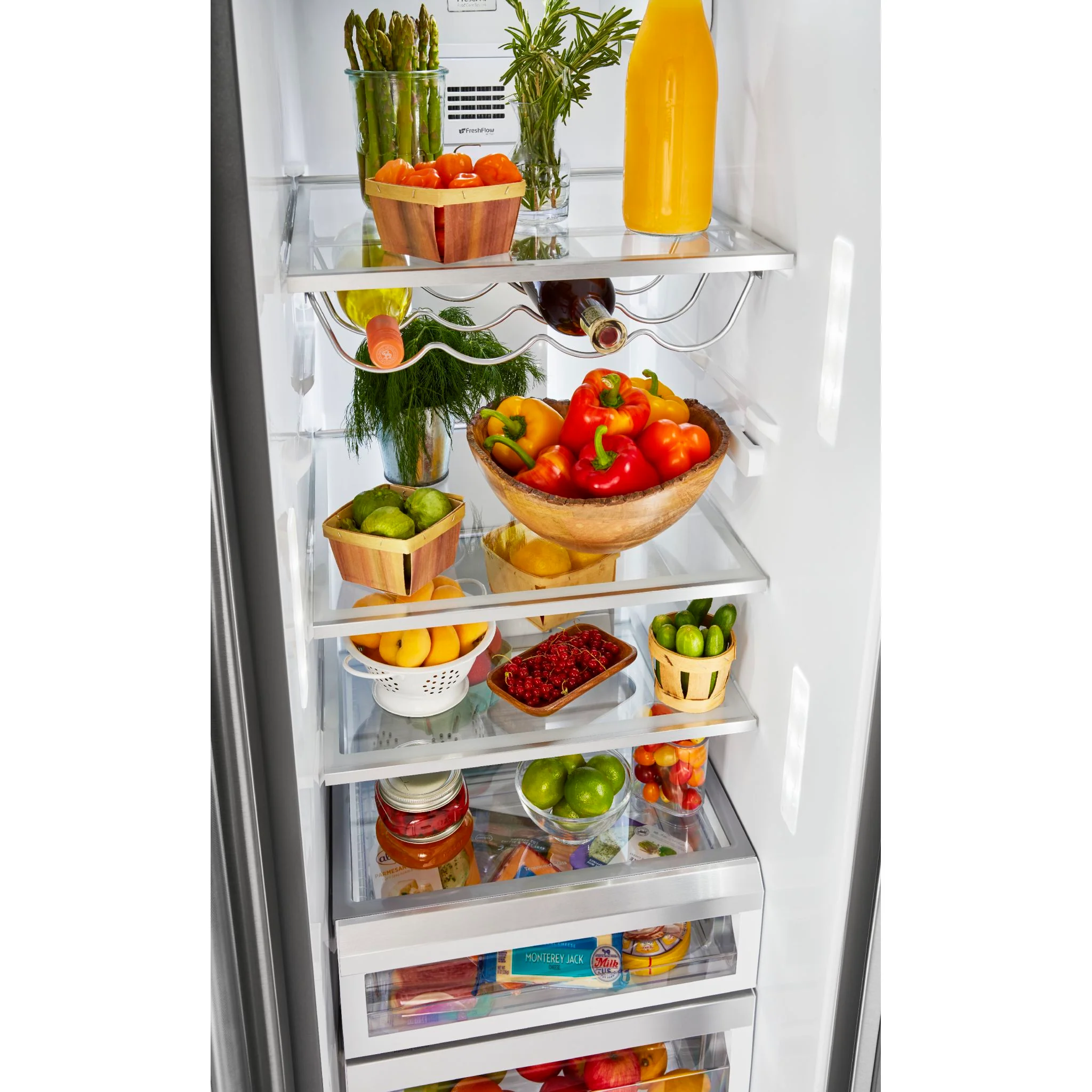 KitchenAid 24.8 cu.. ft. Side-by-Side Refrigerator with Exterior Ice and Water and PrintShield finish - Stainless Steel (KRSF705HPS) - Image 15