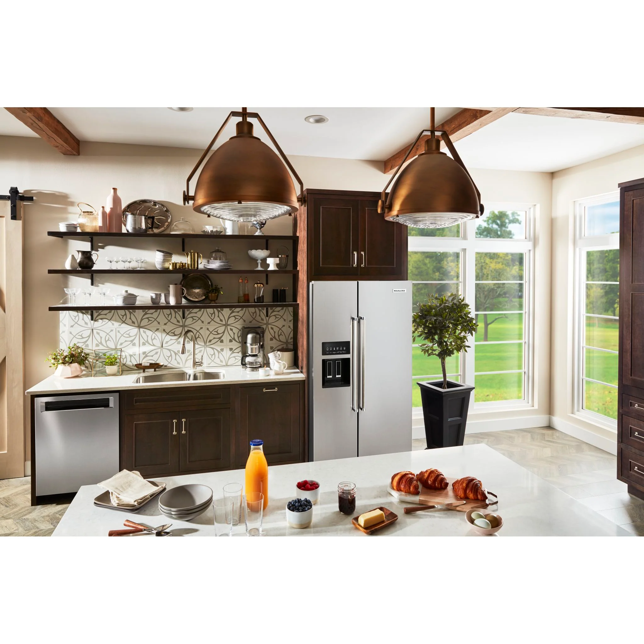 KitchenAid 24.8 cu.. ft. Side-by-Side Refrigerator with Exterior Ice and Water and PrintShield finish - Stainless Steel (KRSF705HPS) - Image 17