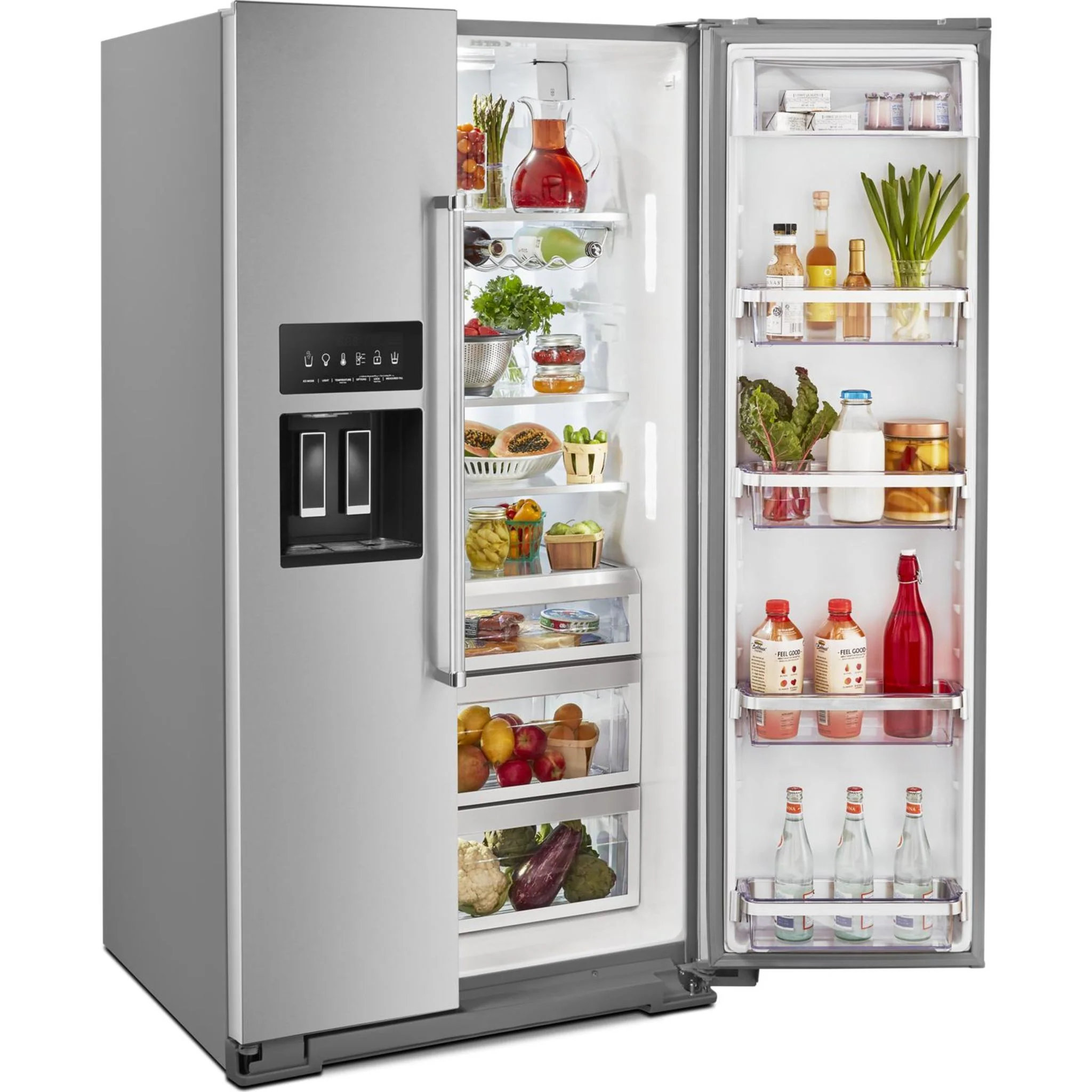 KitchenAid 24.8 cu.. ft. Side-by-Side Refrigerator with Exterior Ice and Water and PrintShield finish - Stainless Steel (KRSF705HPS) - Image 21