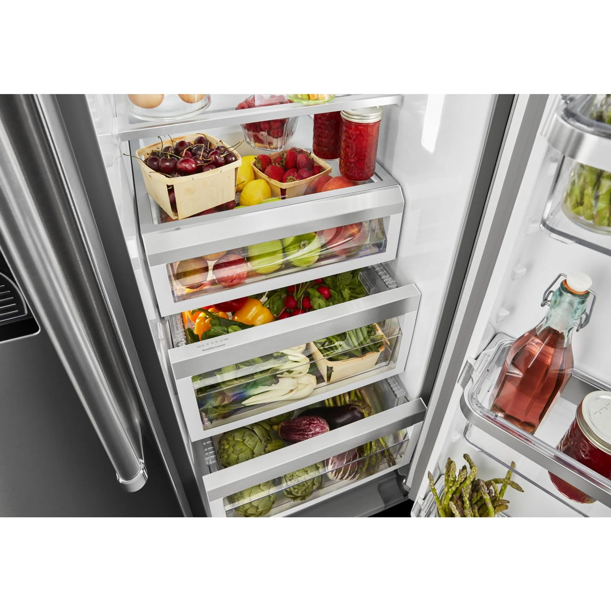 KitchenAid 24.8 cu.. ft. Side-by-Side Refrigerator with Exterior Ice and Water and PrintShield finish - Stainless Steel (KRSF705HPS) - Image 22