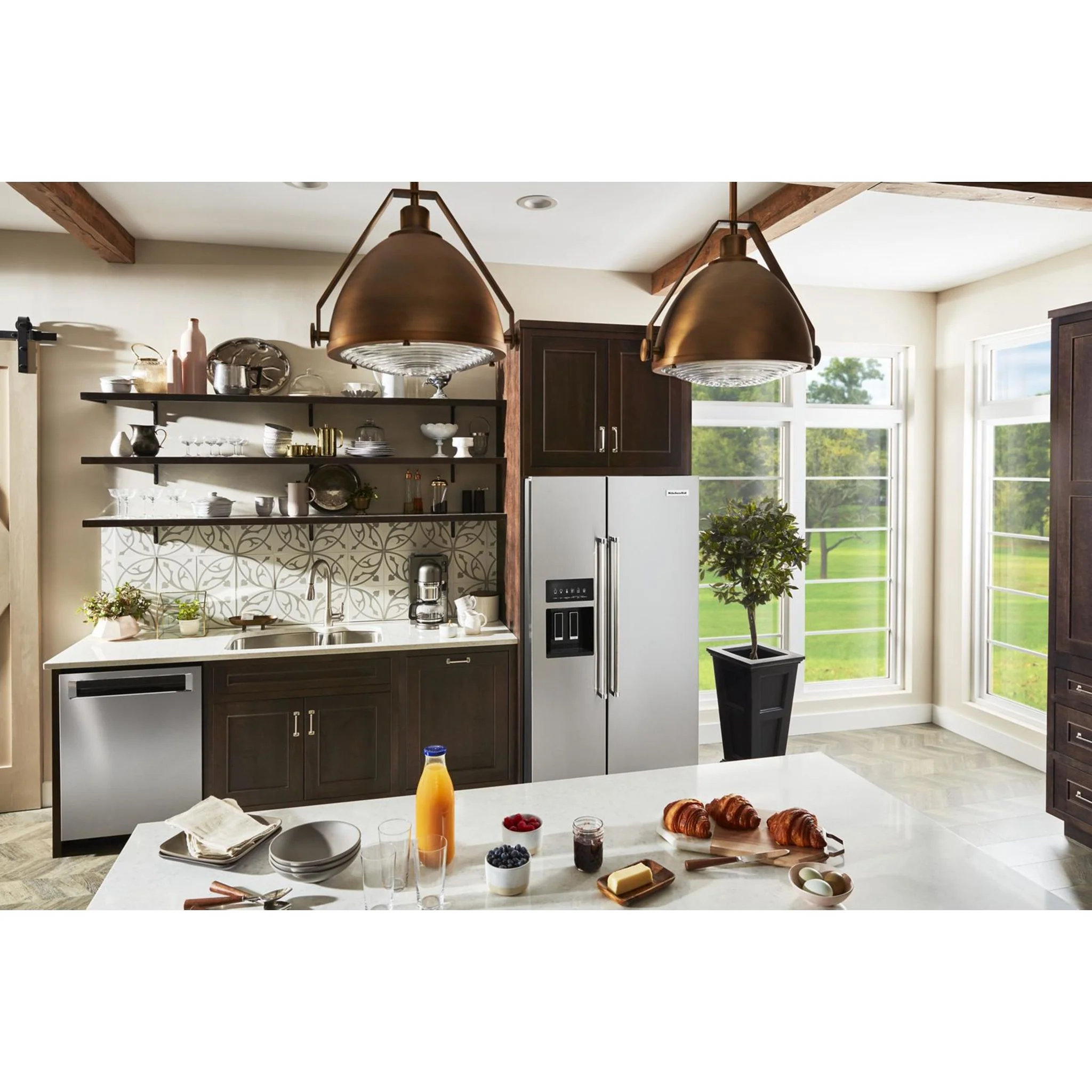 KitchenAid 24.8 cu.. ft. Side-by-Side Refrigerator with Exterior Ice and Water and PrintShield finish - Stainless Steel (KRSF705HPS) - Image 23