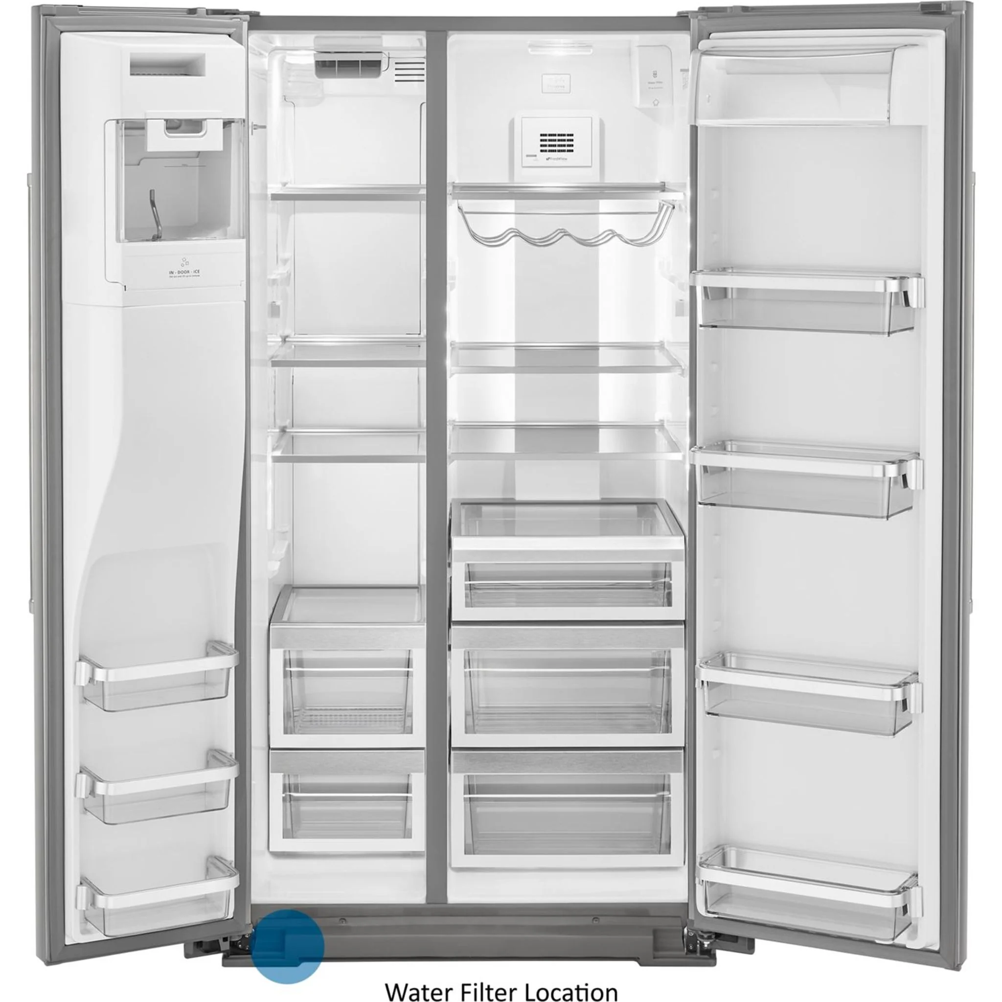 KitchenAid 24.8 cu.. ft. Side-by-Side Refrigerator with Exterior Ice and Water and PrintShield finish - Stainless Steel (KRSF705HPS) - Image 28