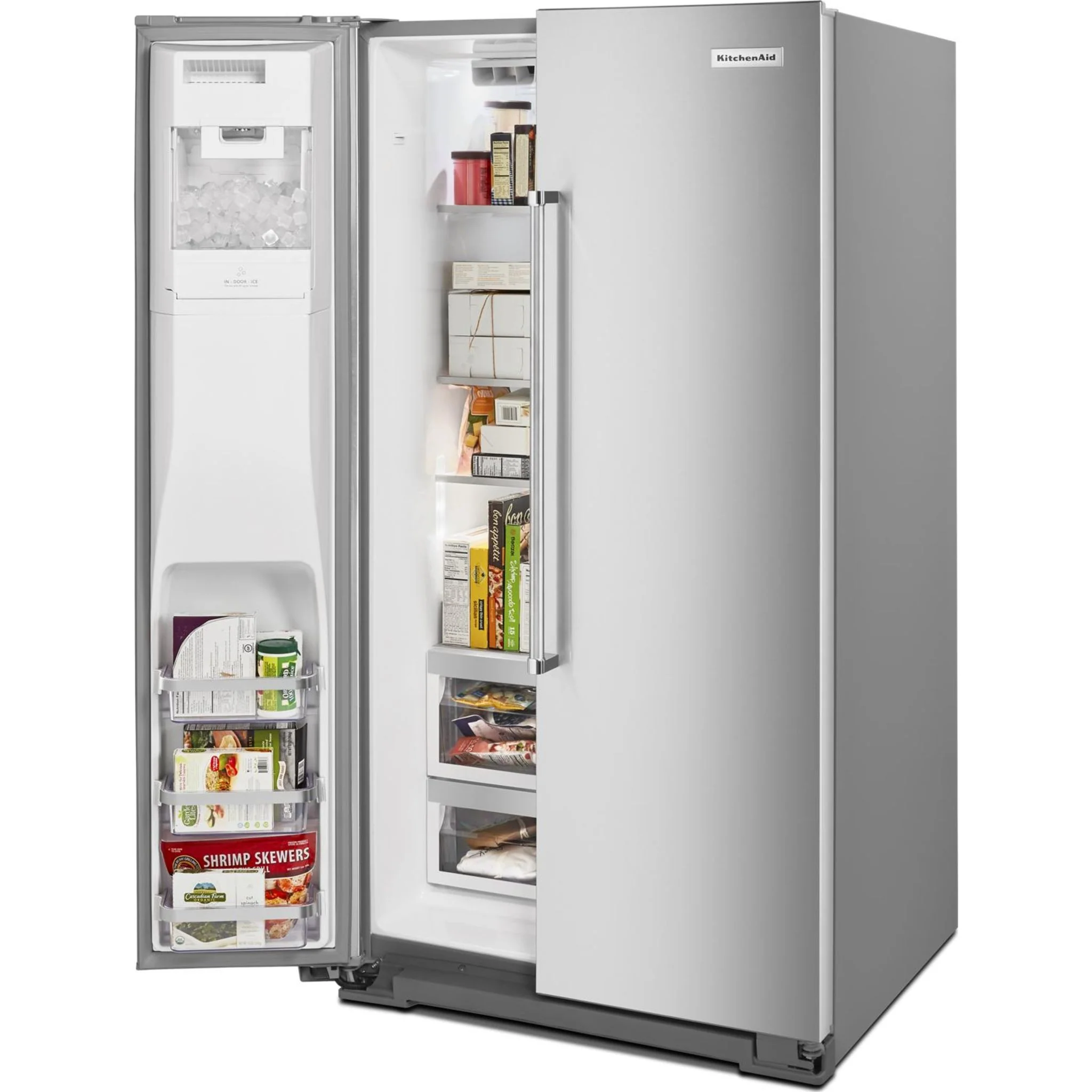 KitchenAid 24.8 cu.. ft. Side-by-Side Refrigerator with Exterior Ice and Water and PrintShield finish - Stainless Steel (KRSF705HPS) - Image 29