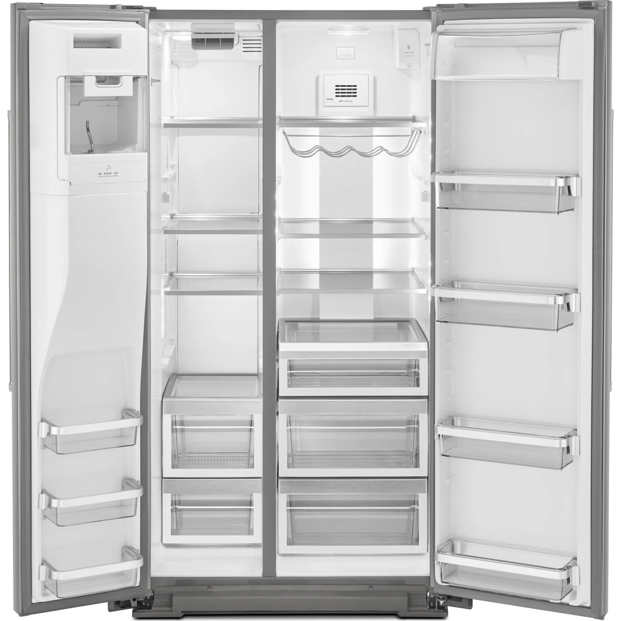 KitchenAid 24.8 cu.. ft. Side-by-Side Refrigerator with Exterior Ice and Water and PrintShield finish - Stainless Steel (KRSF705HPS) - Image 35