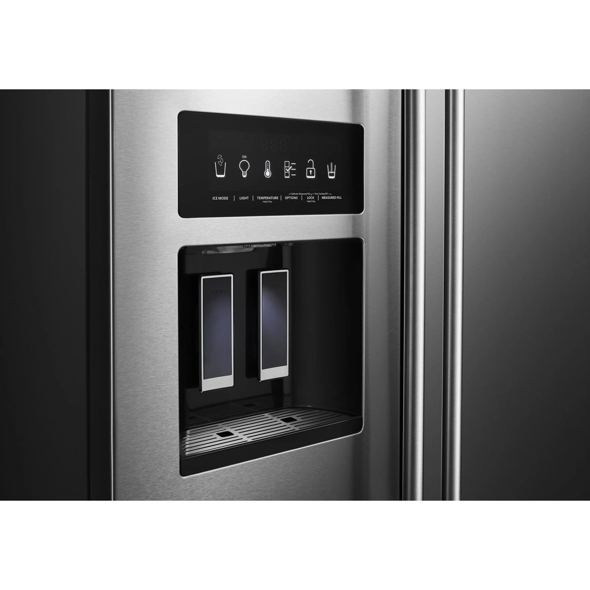 KitchenAid 24.8 cu.. ft. Side-by-Side Refrigerator with Exterior Ice and Water and PrintShield finish - Stainless Steel (KRSF705HPS) - Image 46