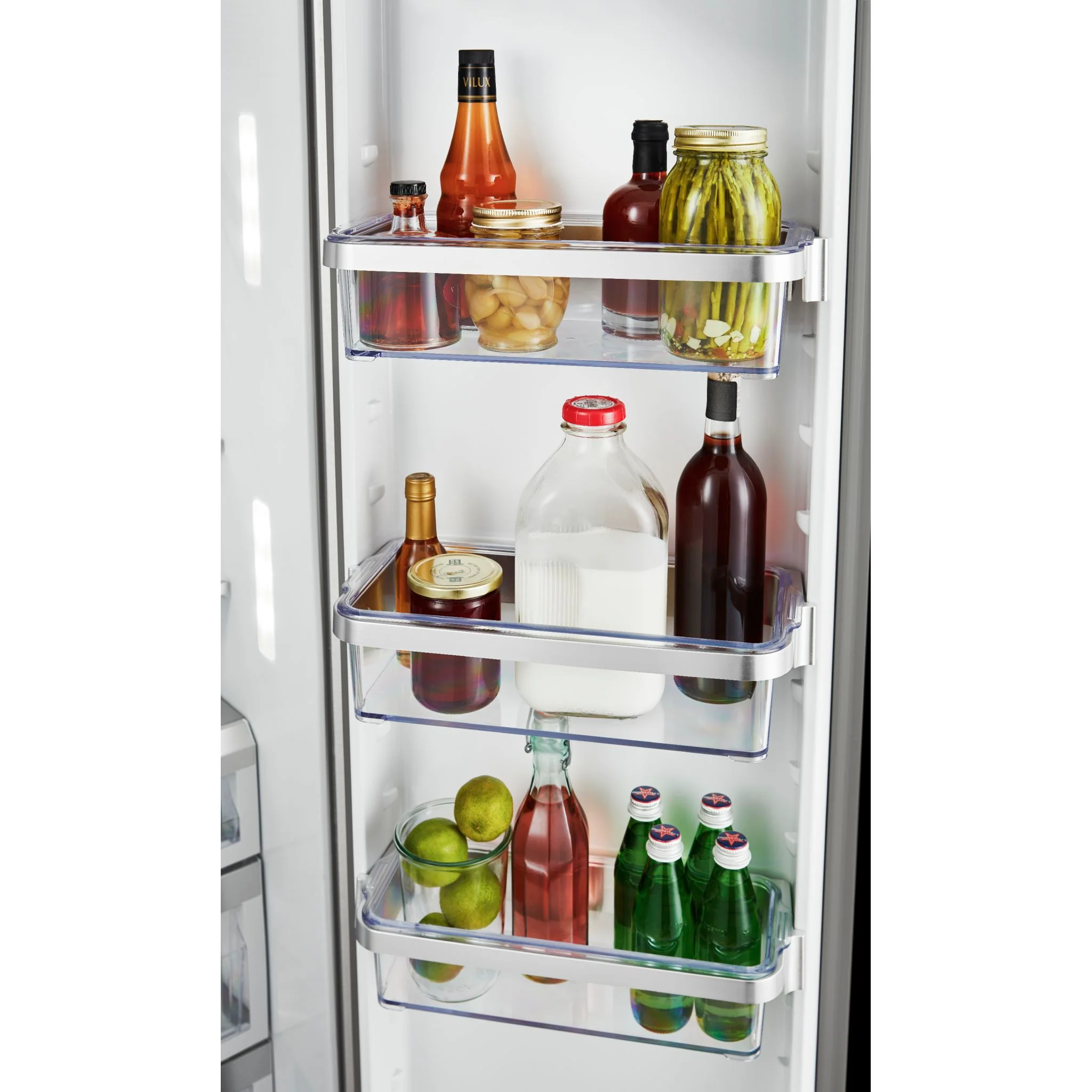 KitchenAid 24.8 cu.. ft. Side-by-Side Refrigerator with Exterior Ice and Water and PrintShield finish - Stainless Steel (KRSF705HPS) - Image 9