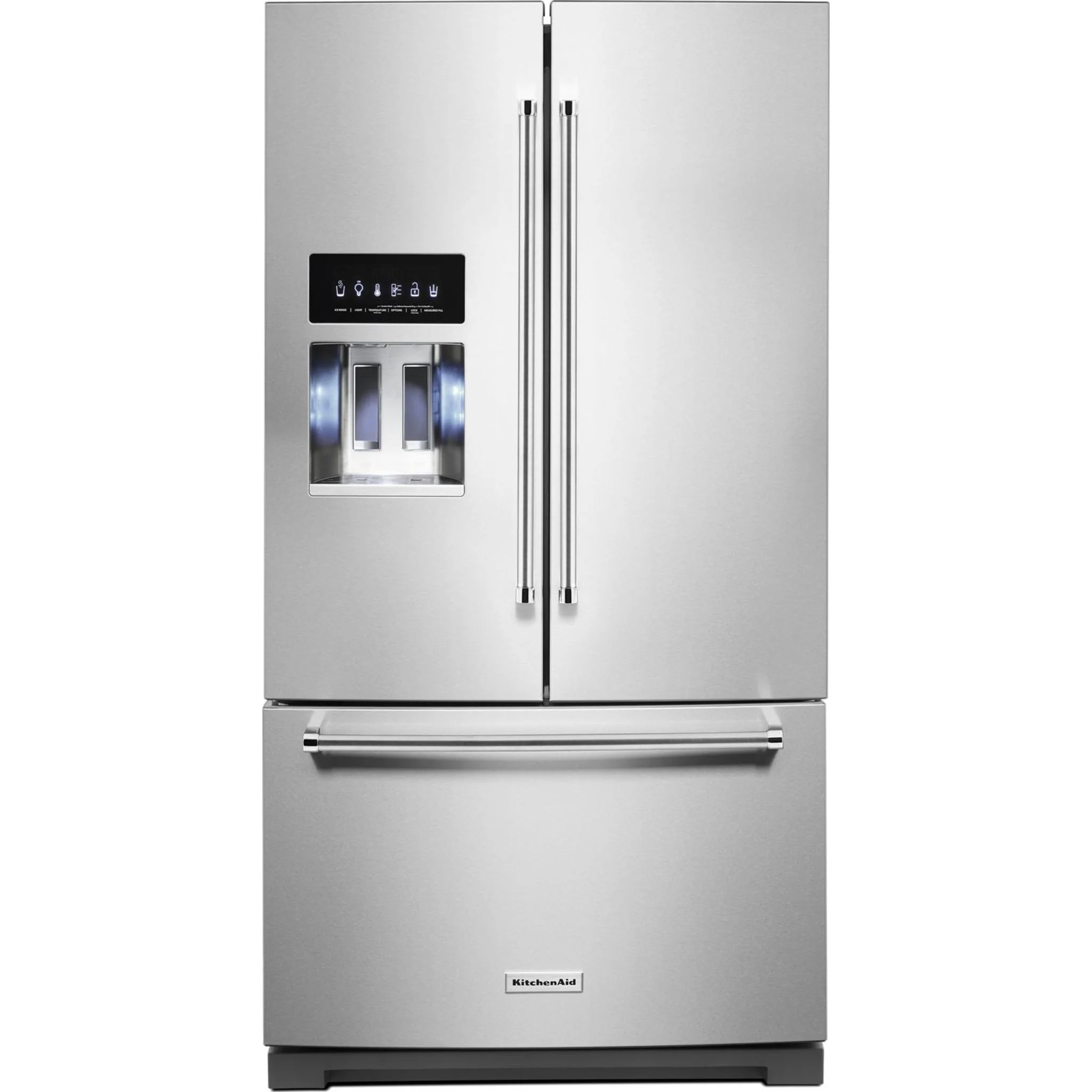 KitchenAid  26.8 cu. ft. 36" Width Standard Depth French Door Refrigerator with Exterior Ice and Water (KRFF507HPS) - Image 20