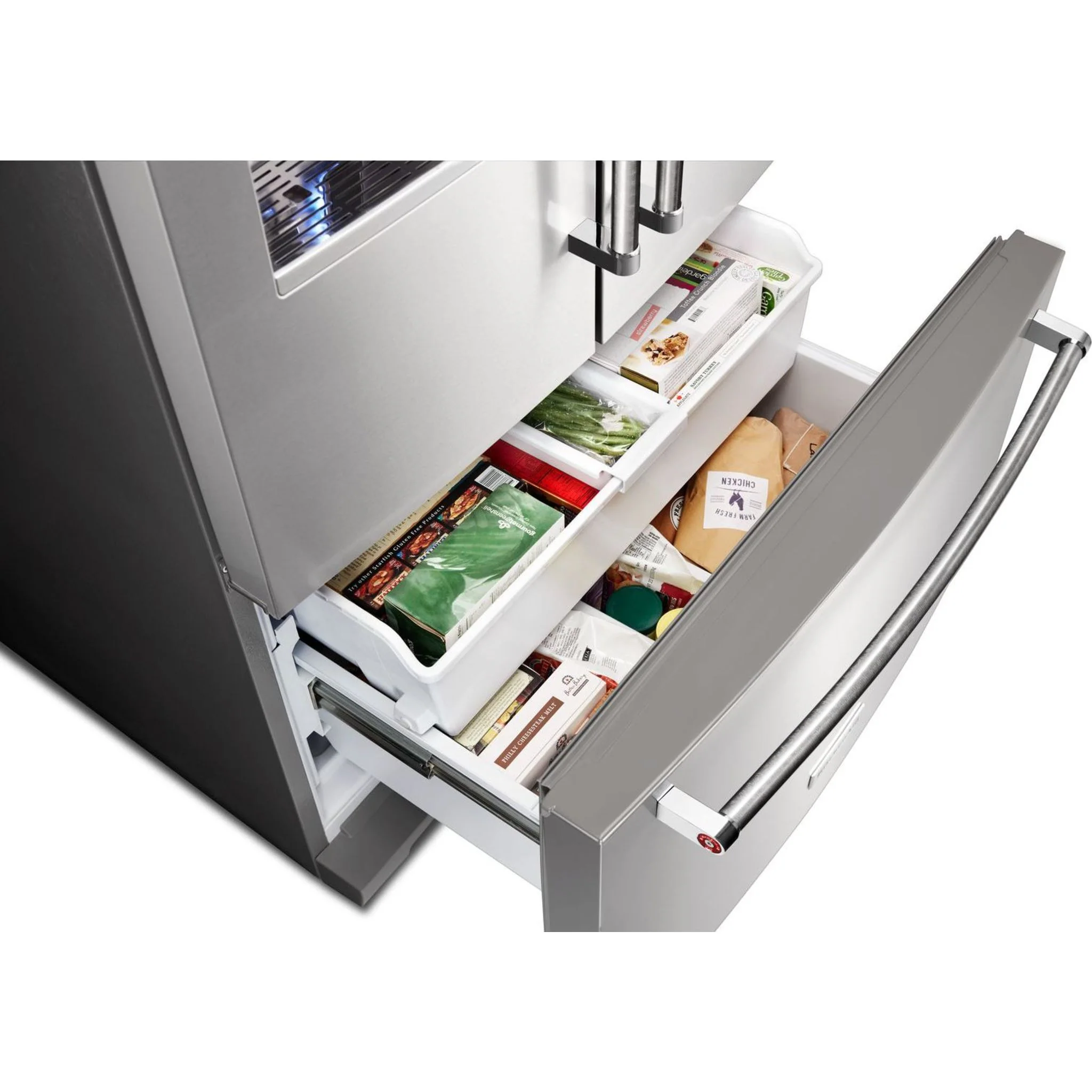 KitchenAid  26.8 cu. ft. 36" Width Standard Depth French Door Refrigerator with Exterior Ice and Water (KRFF507HPS) - Image 29