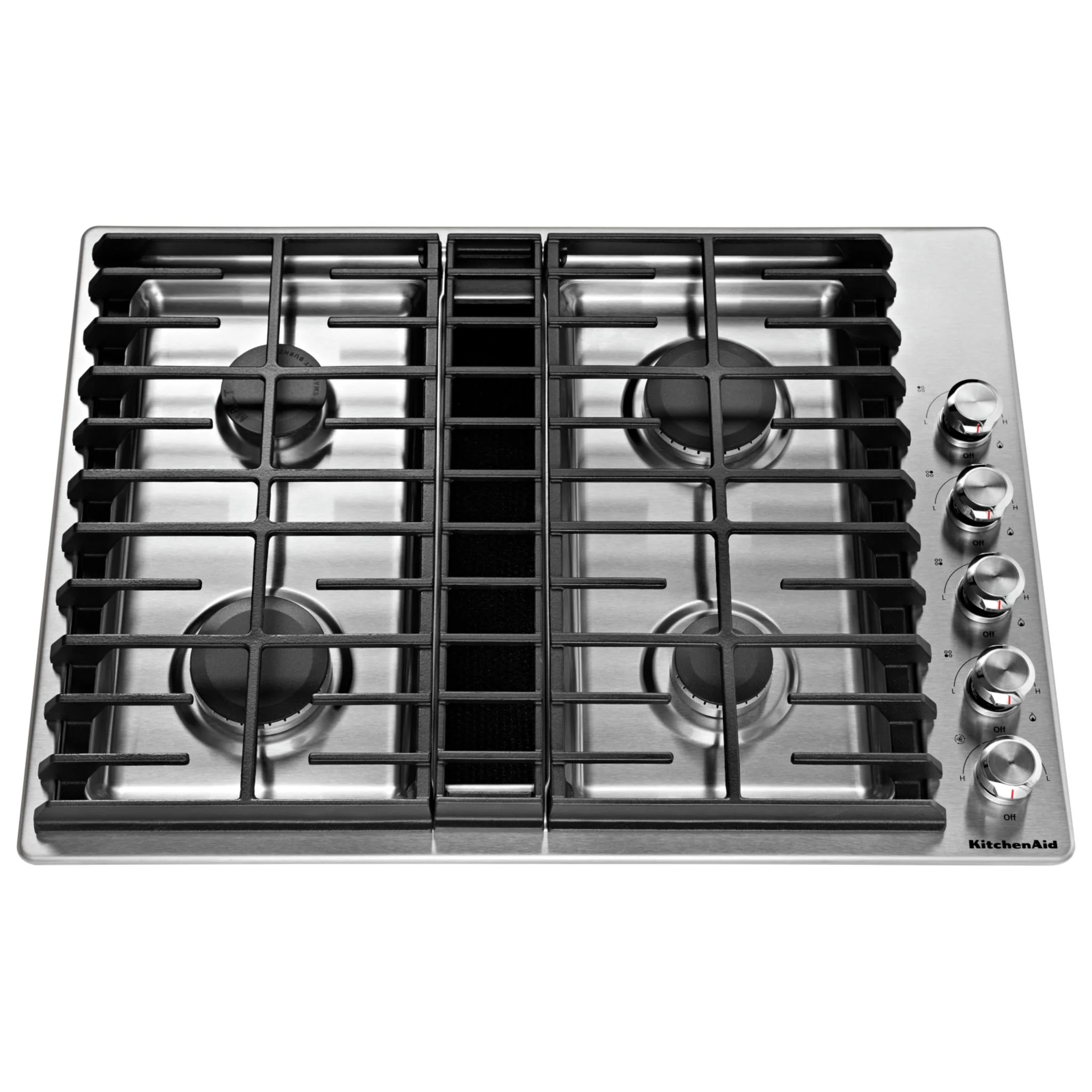 KitchenAid 30" 4 Burner Gas Downdraft Cooktop -Stainless Steel (KCGD500GSS)