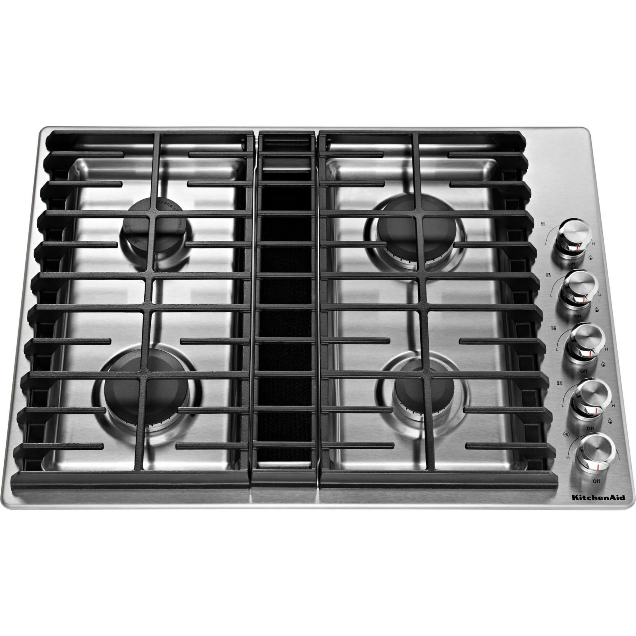 KitchenAid 30" 4 Burner Gas Downdraft Cooktop -Stainless Steel (KCGD500GSS) - Image 3