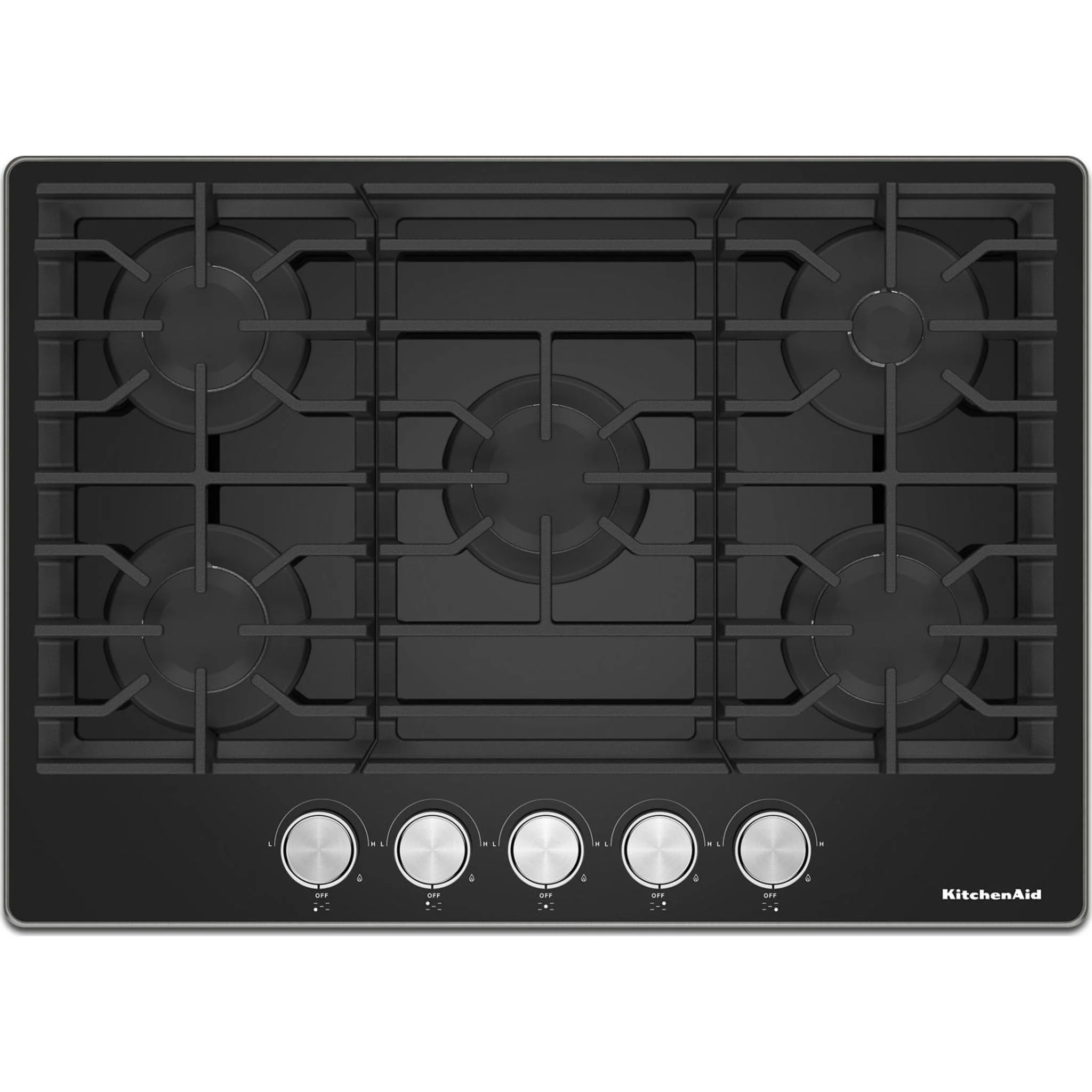 KitchenAid 30" Gas-on-Glass Cooktop -Black (KCGG530PBL)