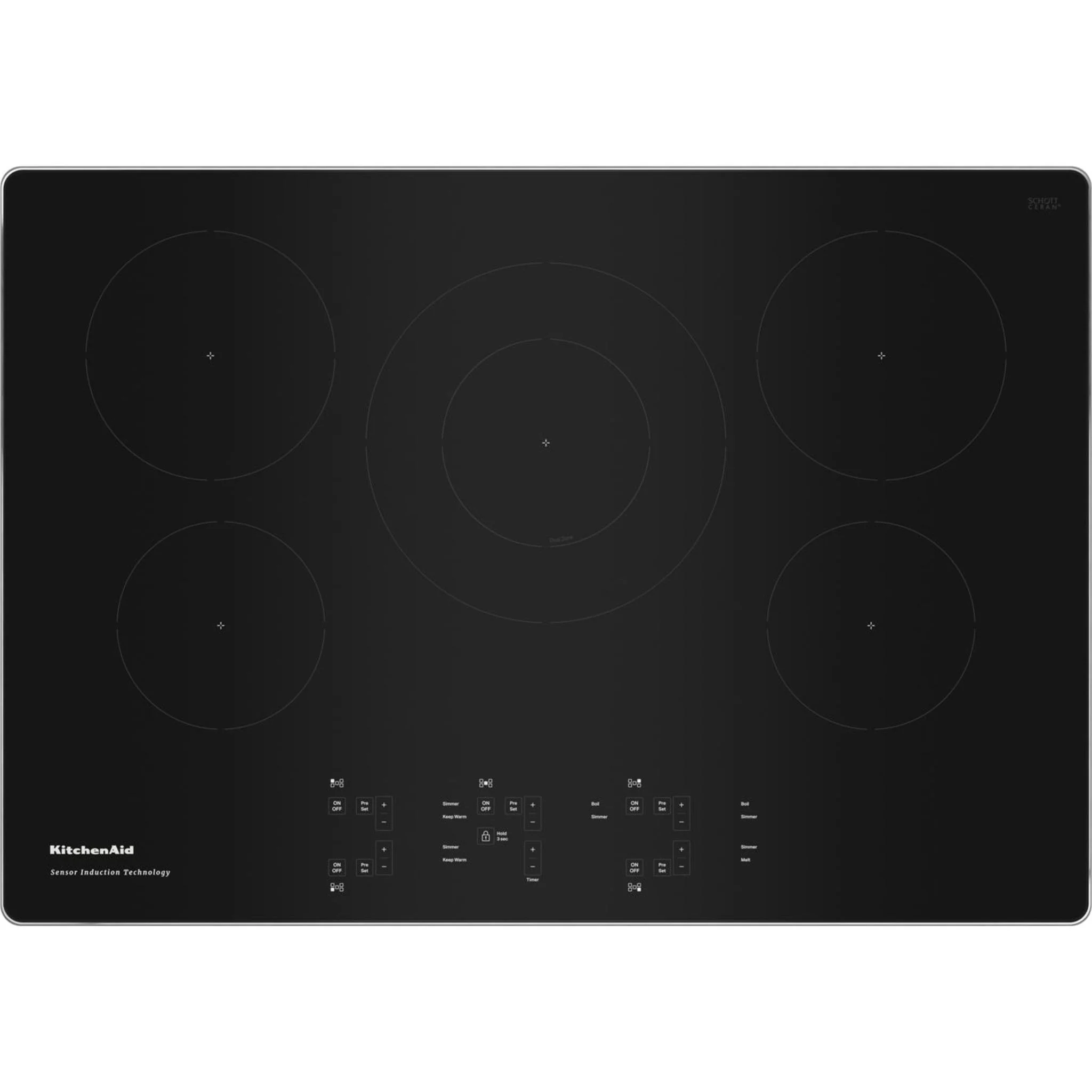 KitchenAid 30-Inch 5-Element Sensor Induction Cooktop -Stainless Steel (KCIG550JSS)