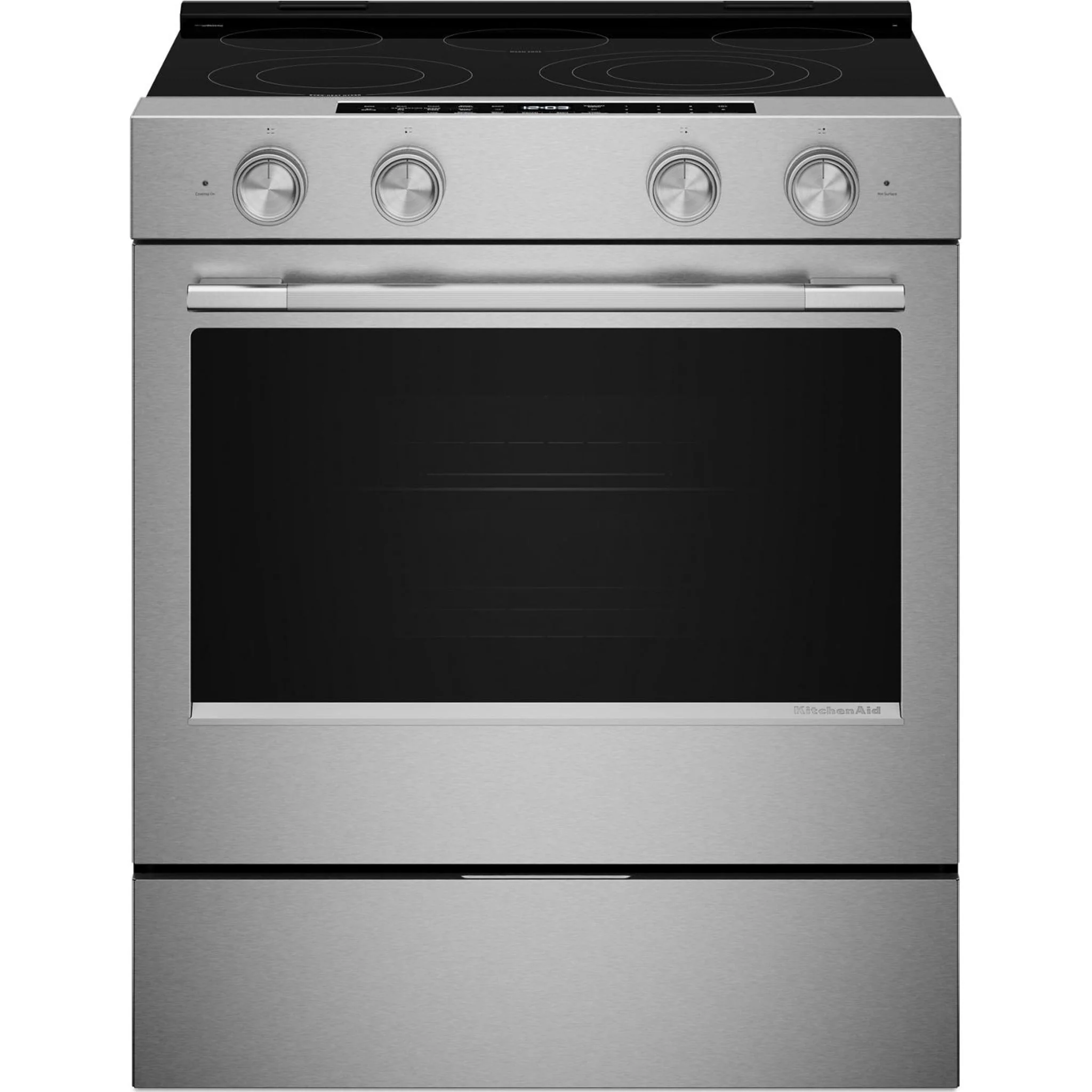 KitchenAid 5.3 Cu. Ft. Slide-In Electric Range with Even-Heat Hyper Elements & Convection - Fingerprint Resistant Stainless Steel (YKSES530SPS)