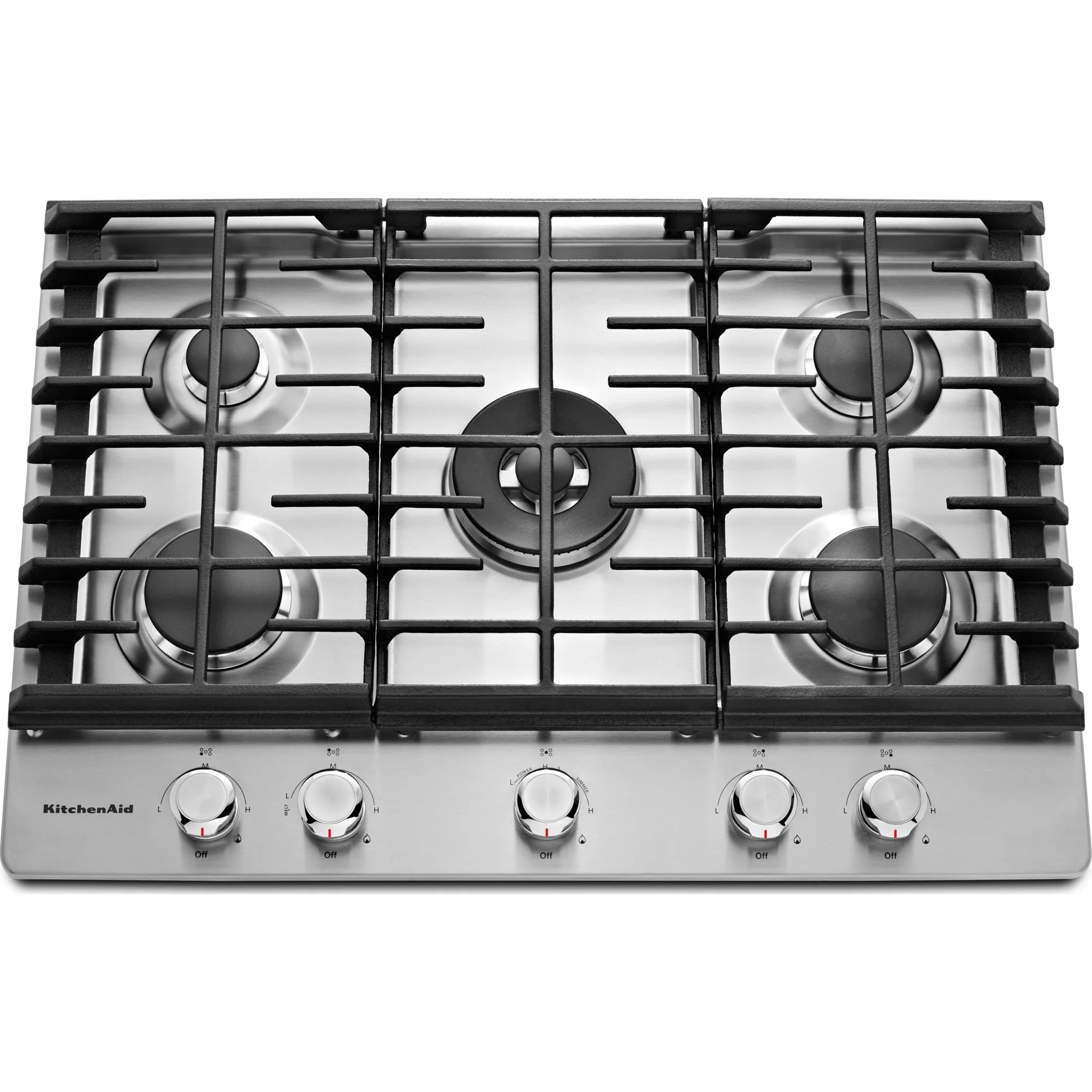 KitchenAid 30" 5-Burner Gas Cooktop -Stainless Steel (KCGS550ESS)