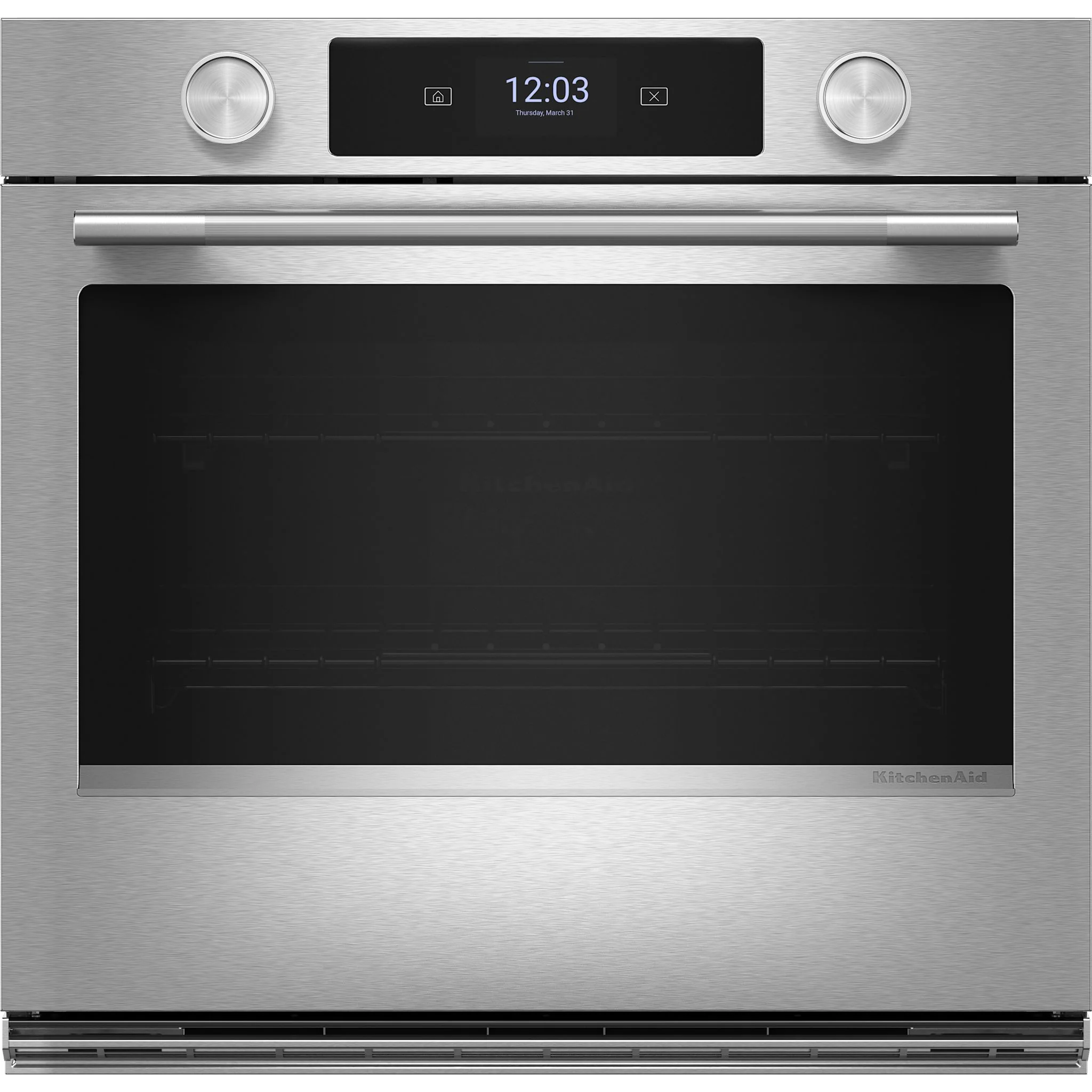 KitchenAid 30-inch Smart Electric Single Wall Oven with Assisted Cooking Modes - PrintShieldFinish -PrintShield Stainless (KOES730SPS)