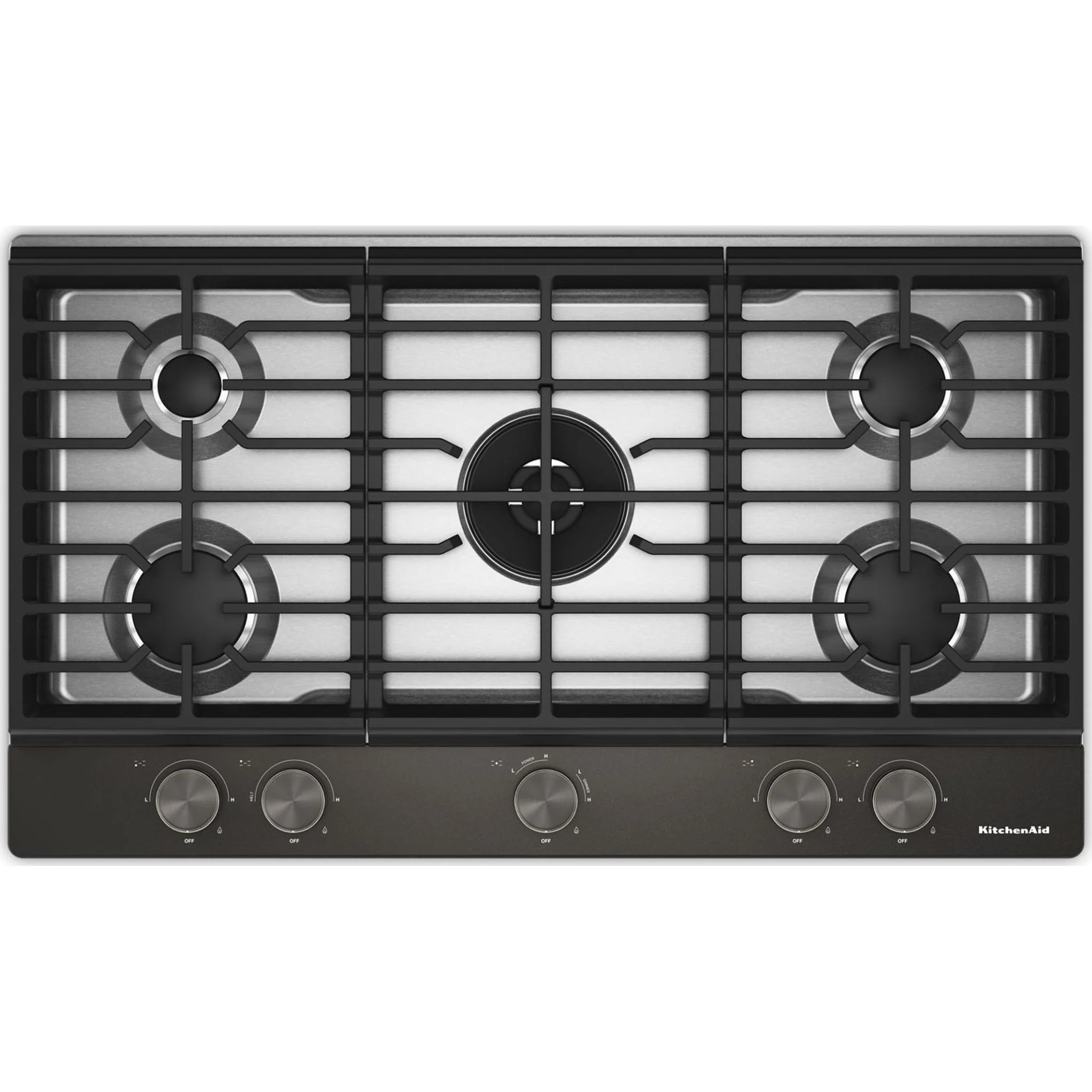 KitchenAid 36" Gas Cooktop (KCGK536SBE) - Black Ore