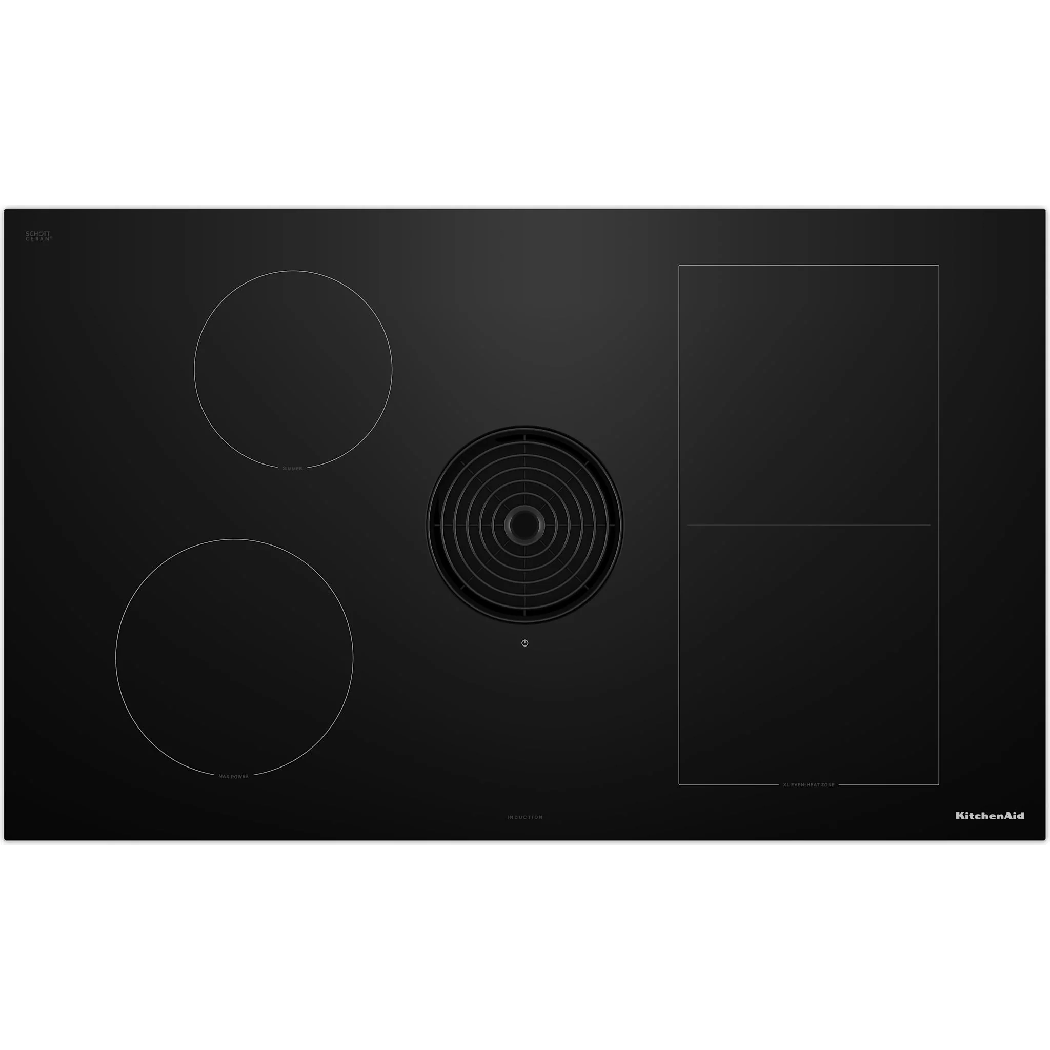 KitchenAid 36-inch NextGen Induction Downdraft Cooktop with Bridge XL Even-Heat Zone -Black (KCID936SBL) - Image 2