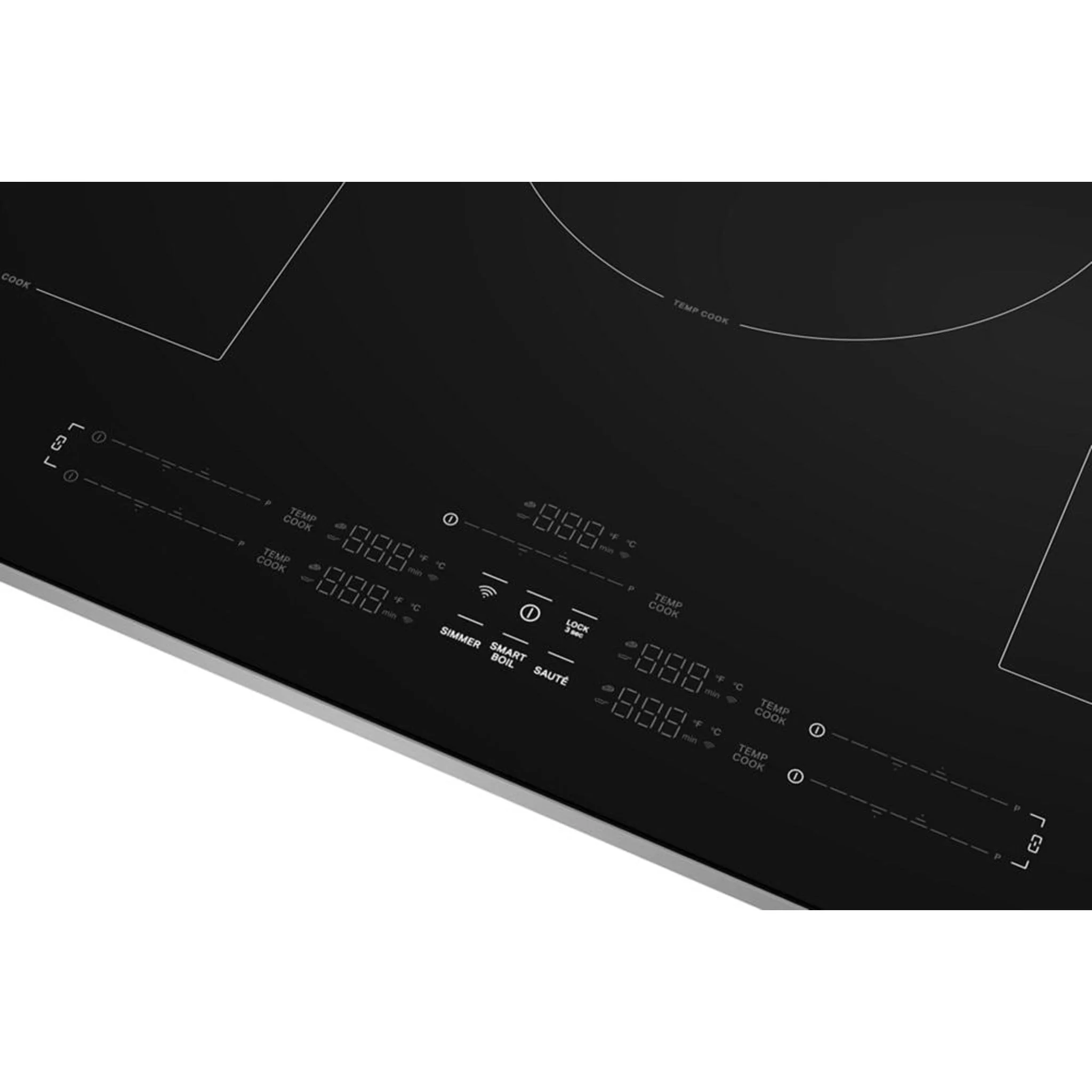 KitchenAid 36" Temp CookInduction Cooktop with 5 Cooking Zones -Blk Glass Touch Ctrl w SS side (KCIT736SSS) - Image 8