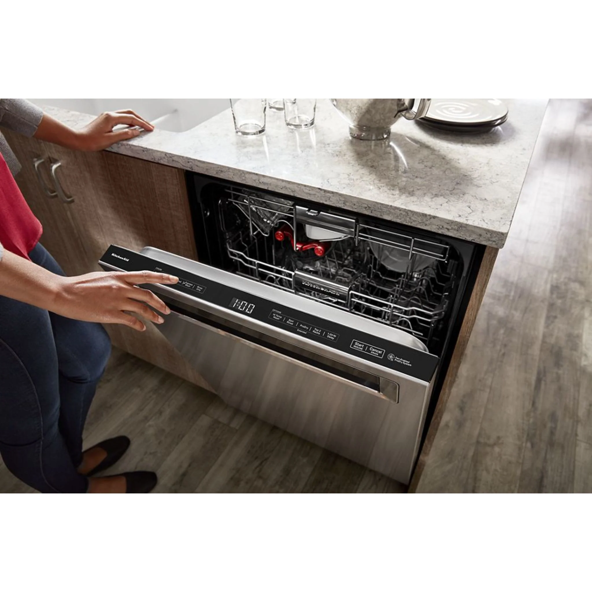 KitchenAid 39 dBA Dishwasher in PrintShield Finish with Third Level Utensil Rack - Black Stainless (KDTE204KBS) - Image 16